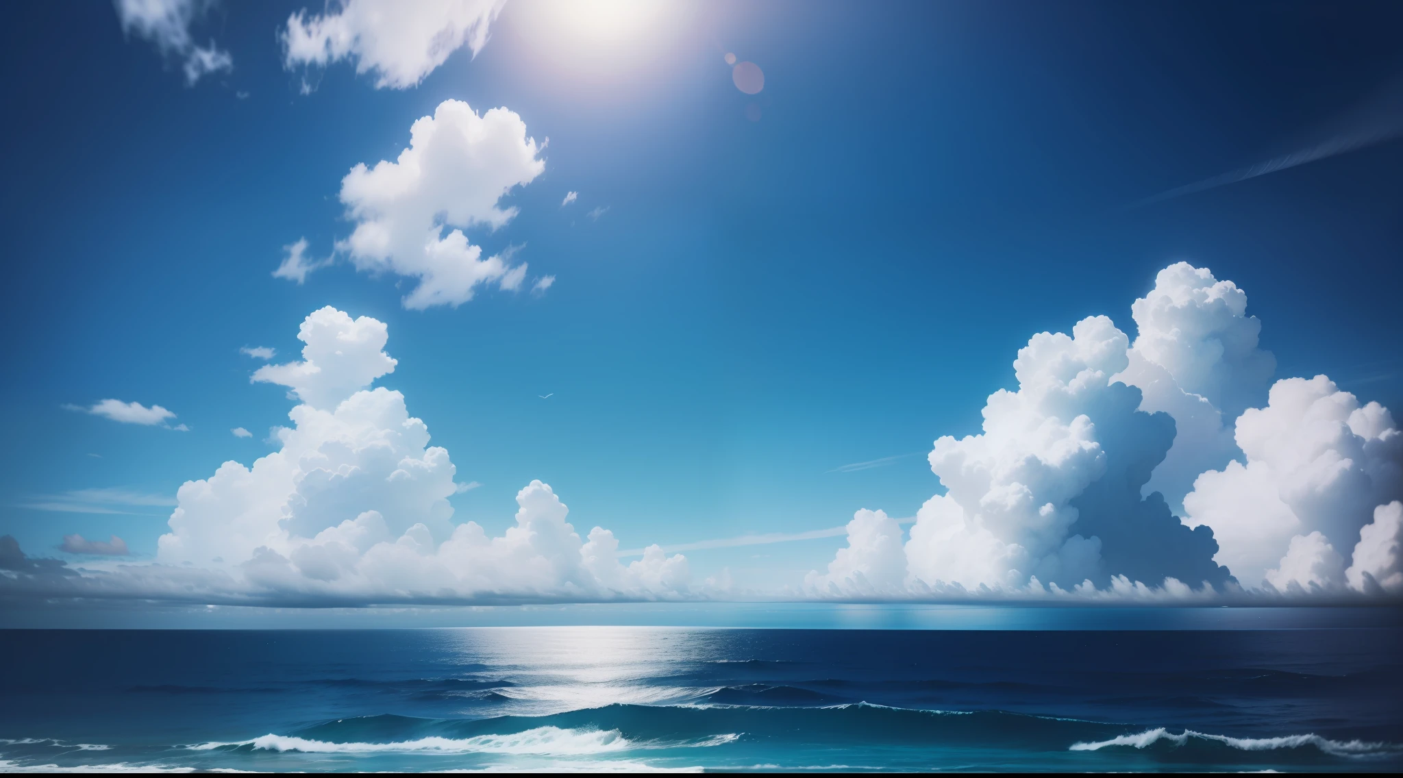 8k, best quality, blue ocean