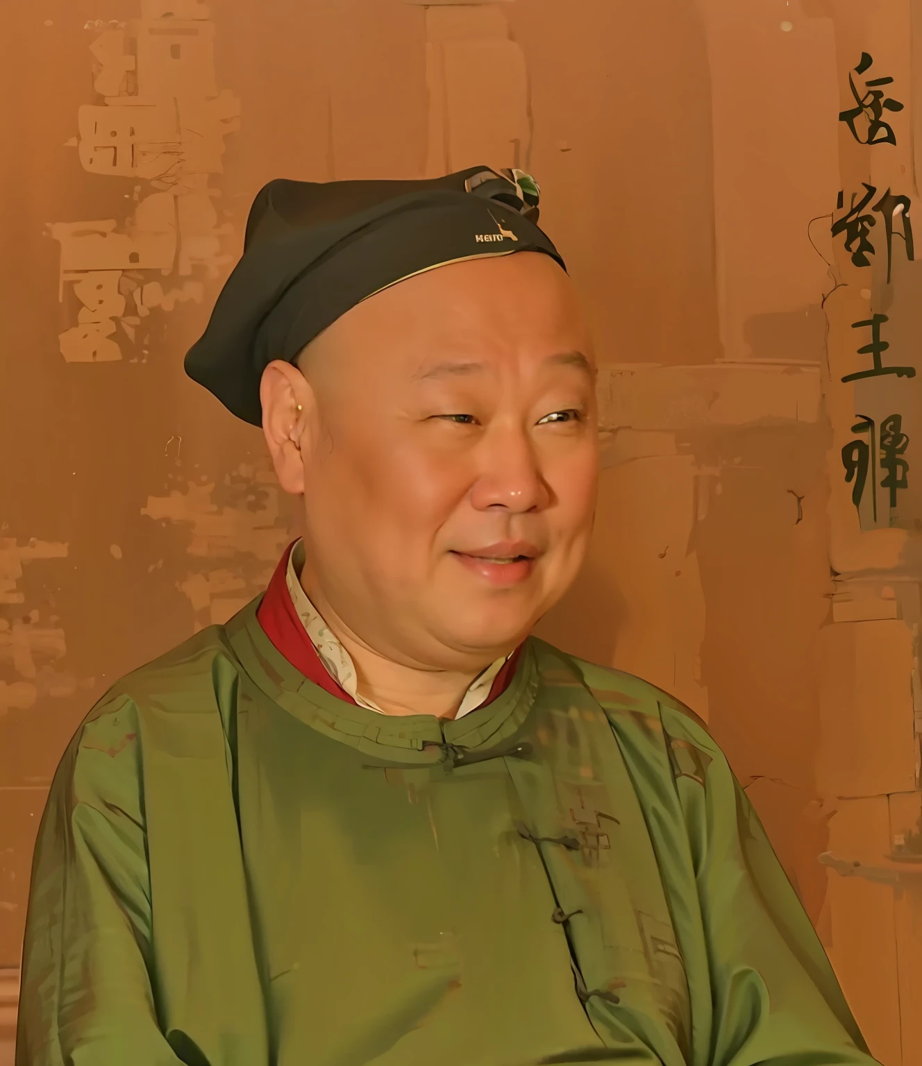 An old painting of a man in a hat and a green shirt, by Emperor Huizong of Song, Song Dynasty, painting of a man, feng shu, tang mo, Tang dynasty, by Xuande Emperor, xiang duan, hua cheng, author：Wang Lu, inspired by Zhang Shunzi, style of guo hua, guangjian huang