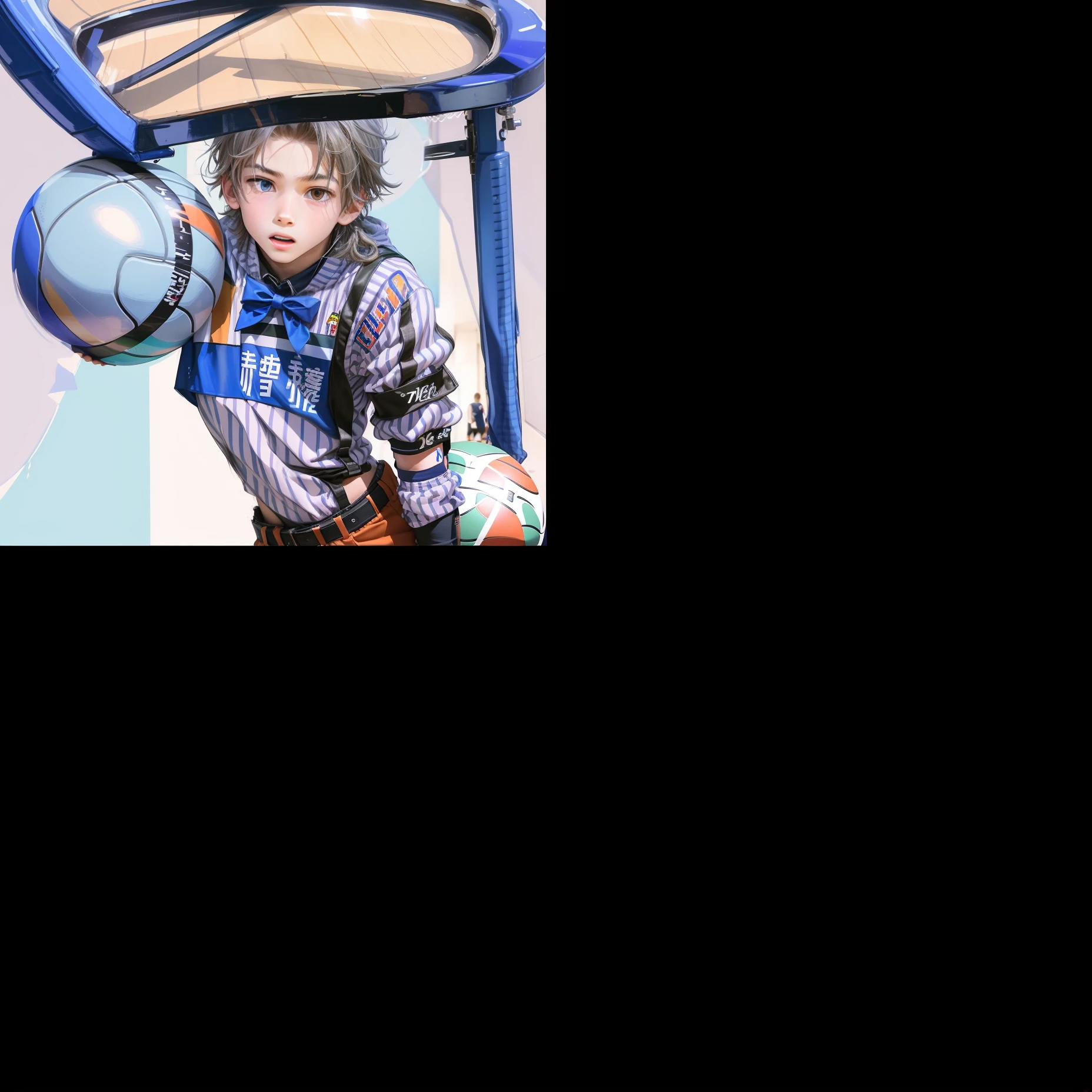 Boy playing basketball
