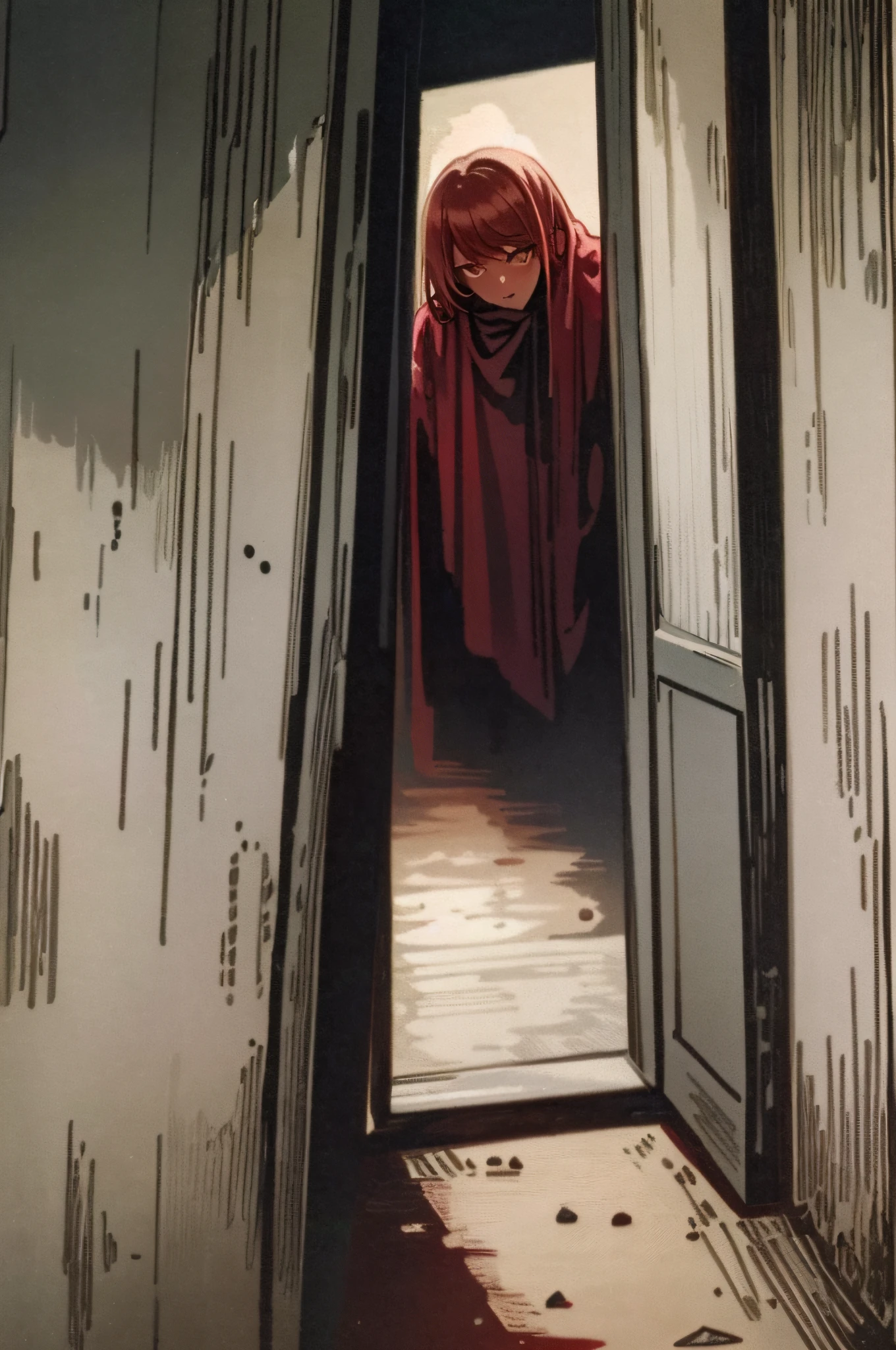 The woman in red Thriller Old House in the Mountains