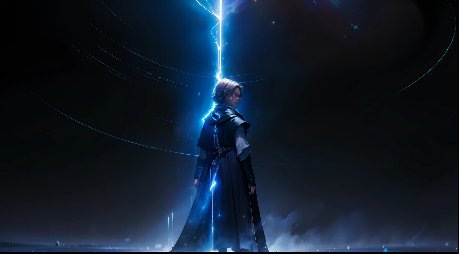 Anakin Skywalker, Sith, Tempos Sith, Anakin Skywalker como Sith do mal, Villanious, FALLEN ANGEL, Gray alien, alien, FALLEN ANGEL, Cara bonito na foto de Demon Slayer, Anakin Skywalker on his back in a blue cosmic glass palace reflecting the cosmos, godrays obscuro, cosmic sky