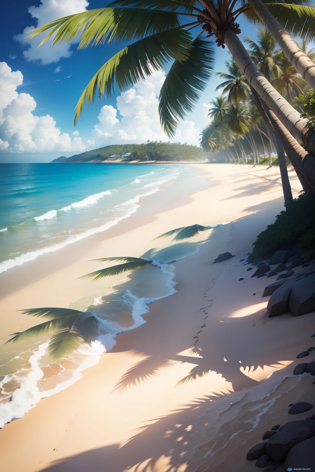 sea beach,rays of sunshine,the sea,Coconut Tree