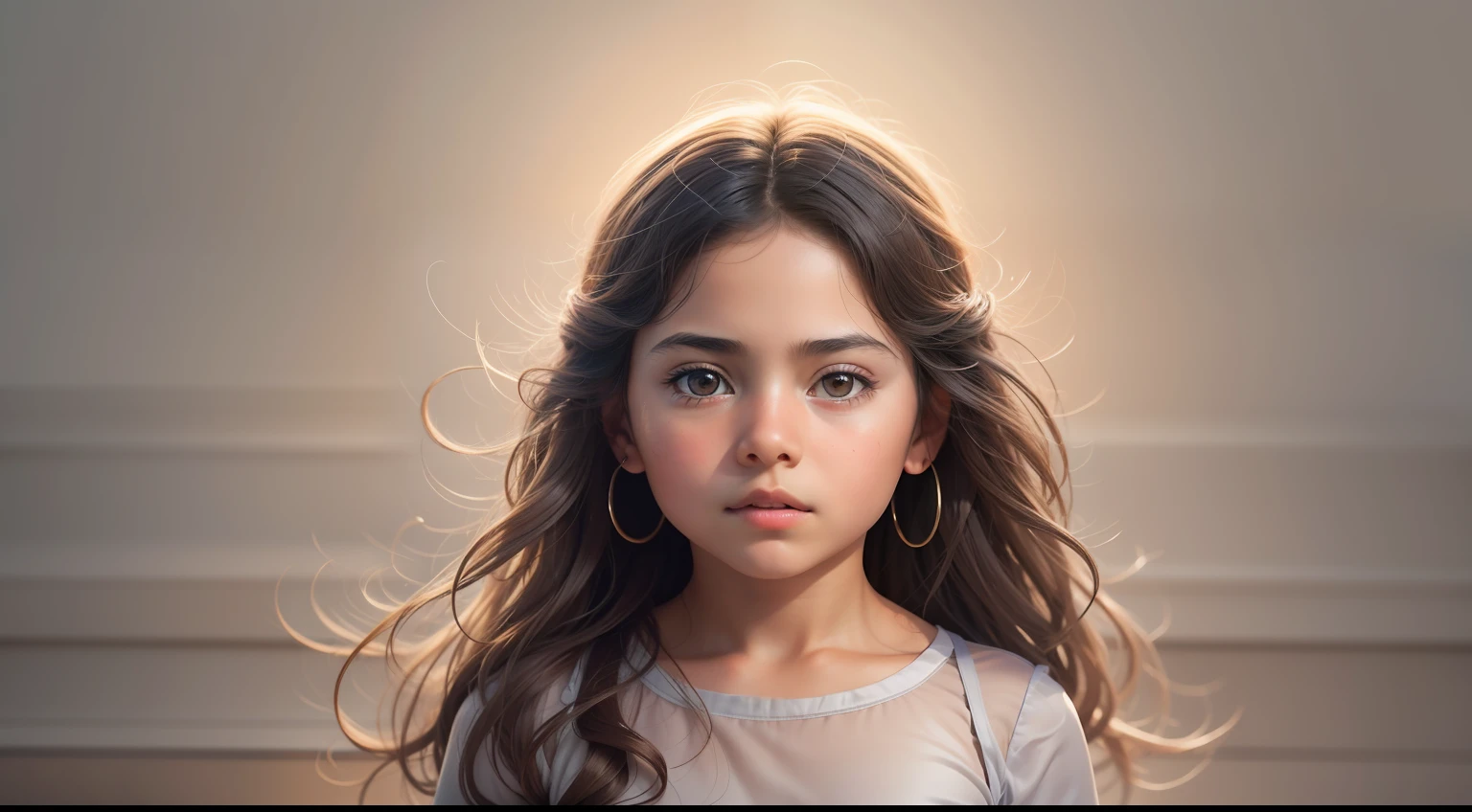 Generate an awe-inspiring hyper-realistic image showcasing a mesmerizing 10-year-old mexico girl with authentic features, gracefully positioned in front of a plain background.