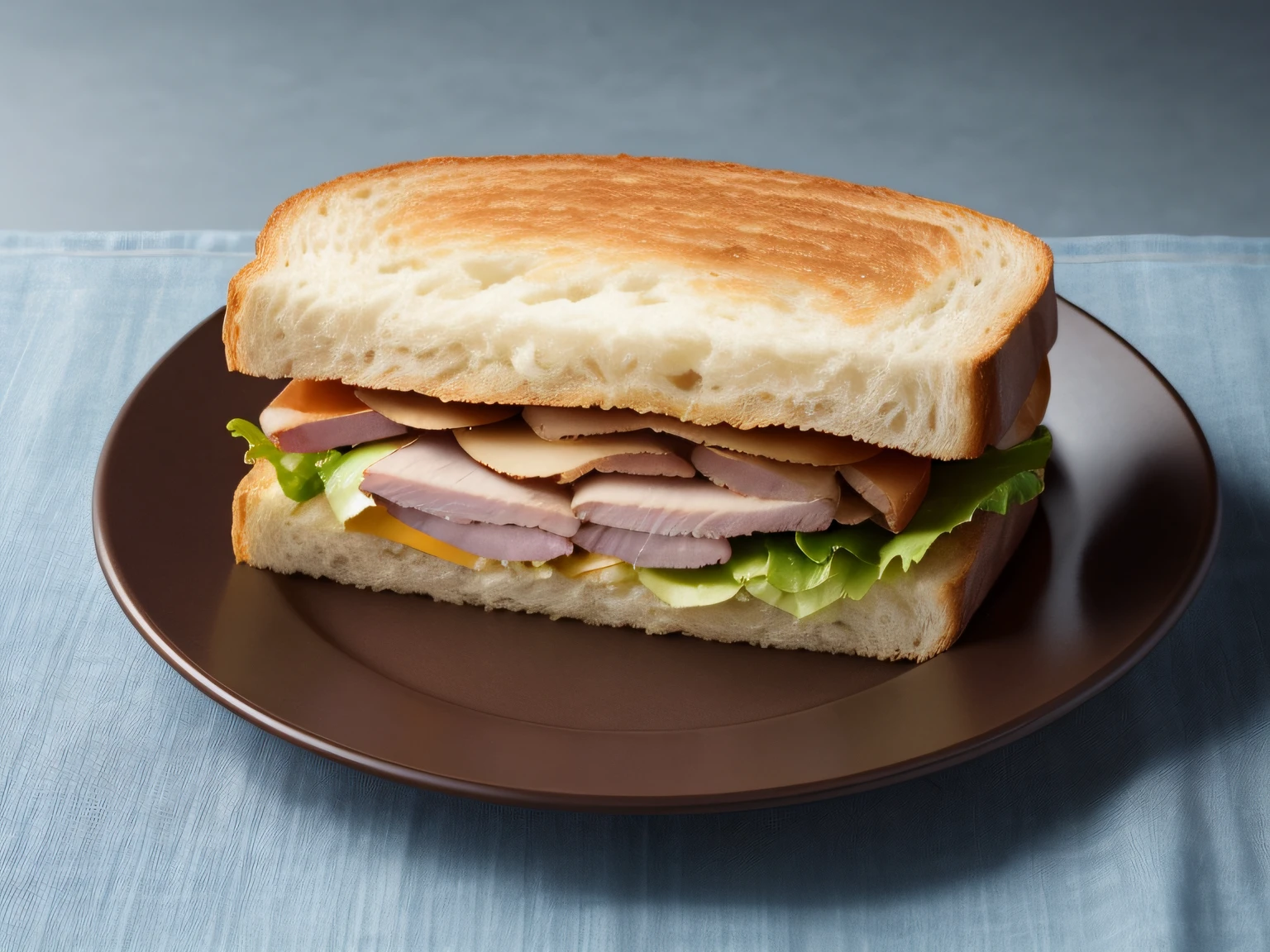 Stunning portrait of a ham sandwich