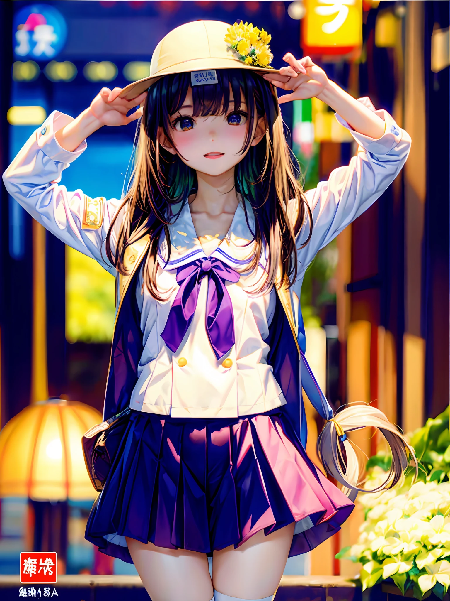 1girll,独奏,(best qualtiy),(tmasterpiece:1.1),full bodyesbian,Looking_at_peeping at the viewer,dynamic angle,校服,Bigchest,adolable,Clear facial skin,