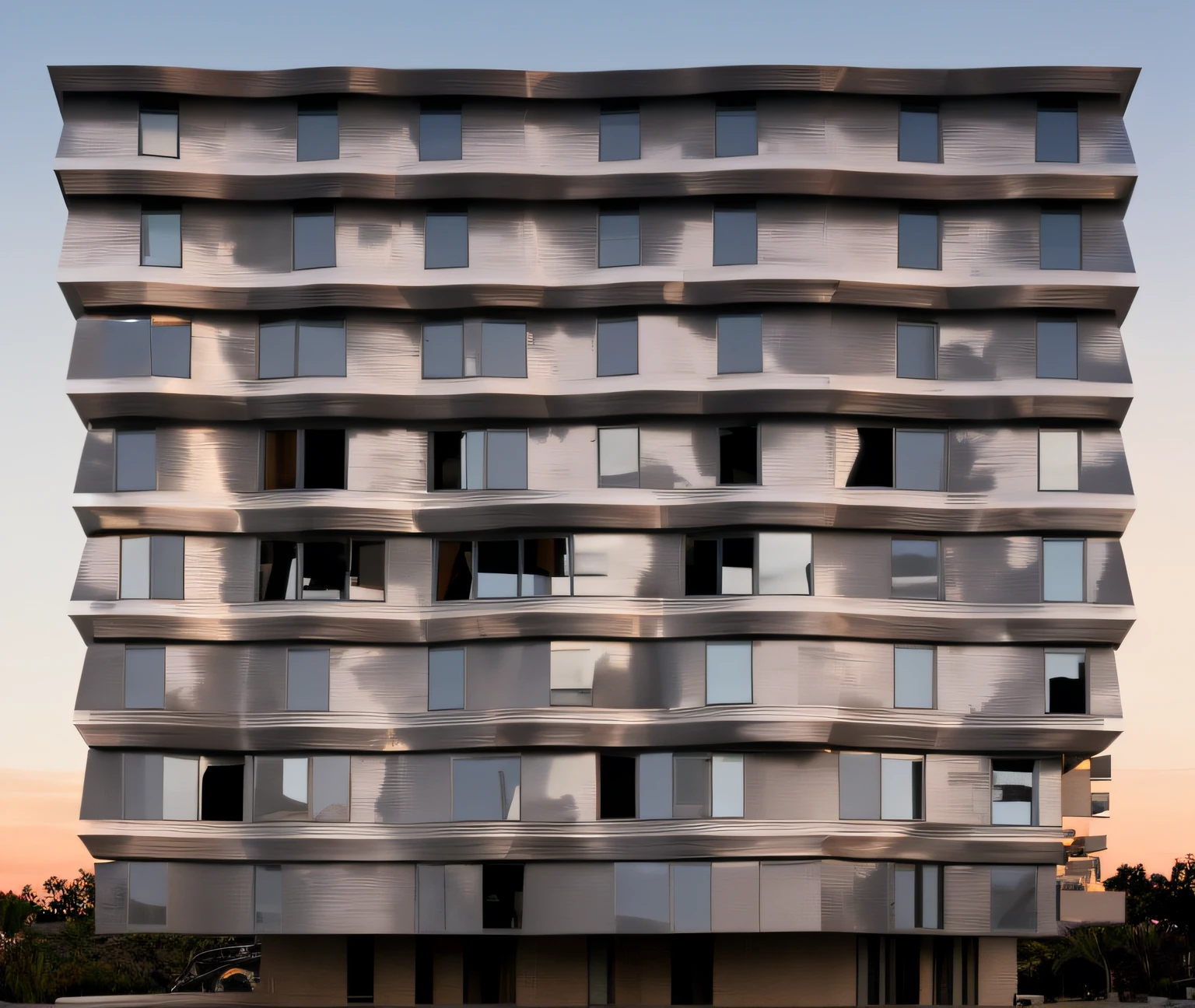 Frank Gehry, moderno, bloco de casa, dvArchmoderno, 85 millimeters, F1.8, retrato, Foto realista, hiper-realista, doa, super detalhado, intrincado, Dramatic, sunset lighting, Sombras, high dynamic range