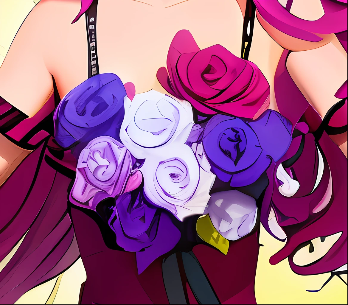 HighestQuali，awardwinning，tmasterpiece，Skin pores are clearly visible，Hair strands are clearly visible，There is no text，The chest is decorated with roses