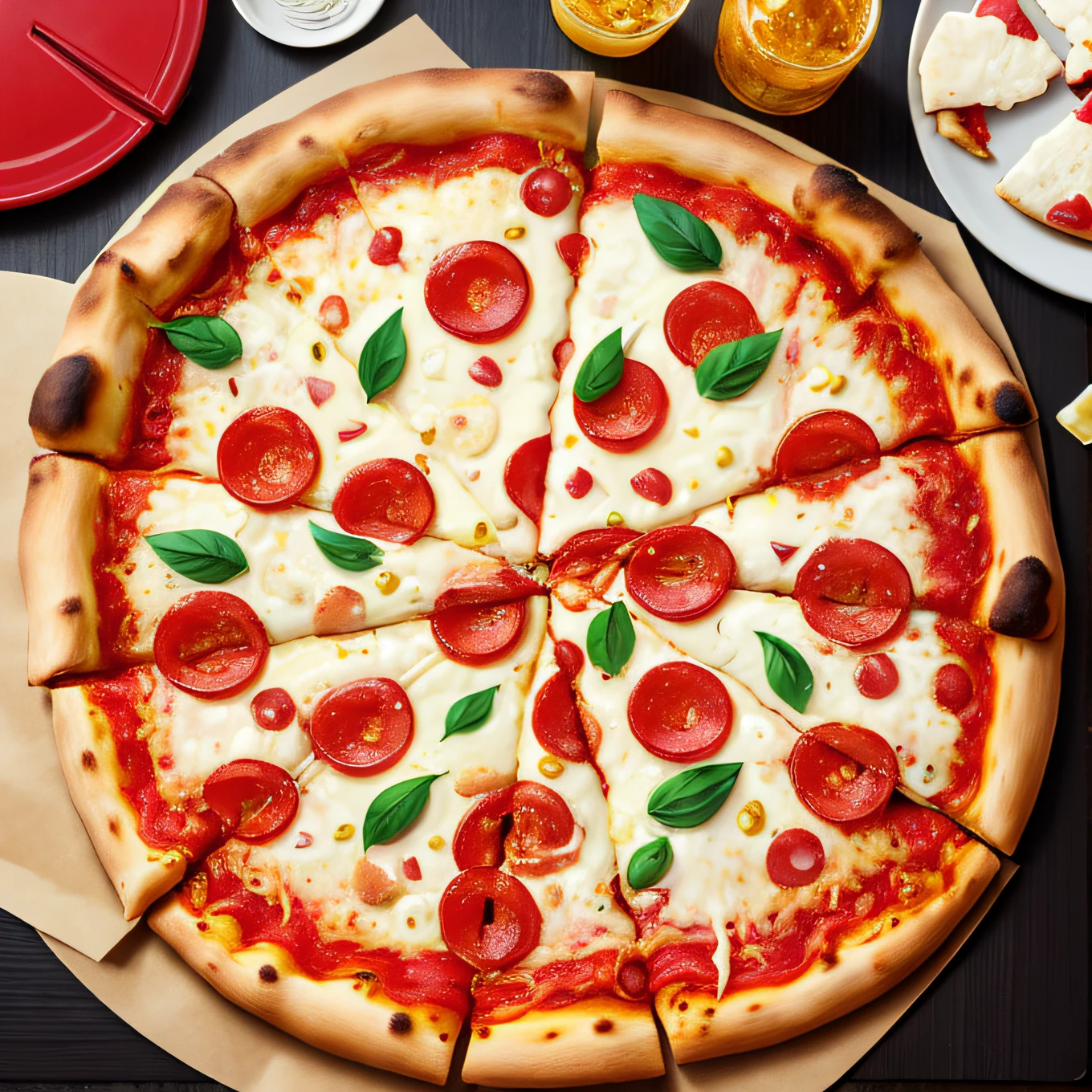 best quality, pizza, IvoryGoldAI,