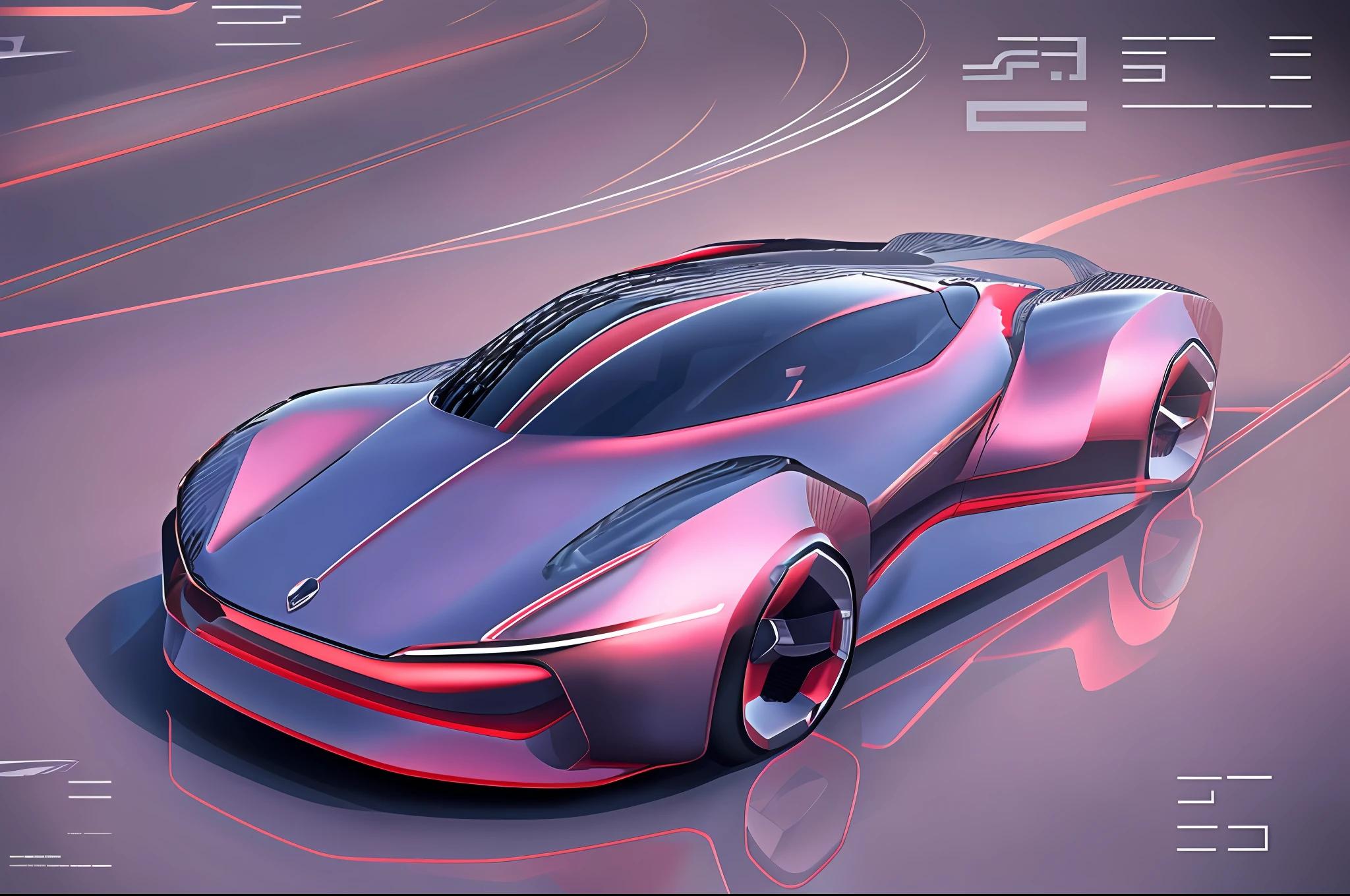 Newberon Raceway,Super cool sports car,Motion blurred,Epoch-making design,concept design,Electric vehicle elements,Creative concept from the future。