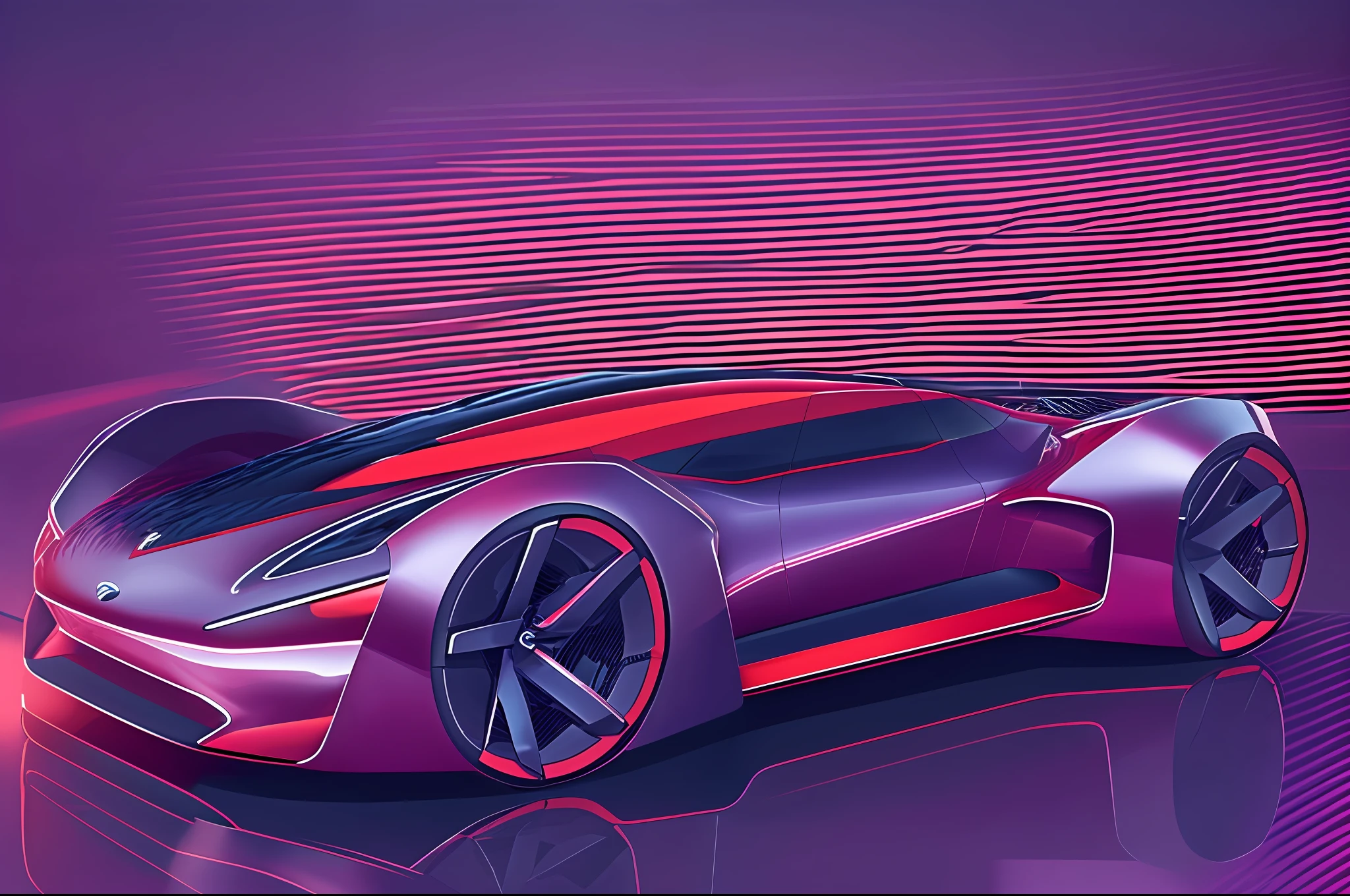 Newberon Raceway，Super cool sports car，Motion blurred，Epoch-making design，concept design，Electric vehicle elements，Creative concept from the future。