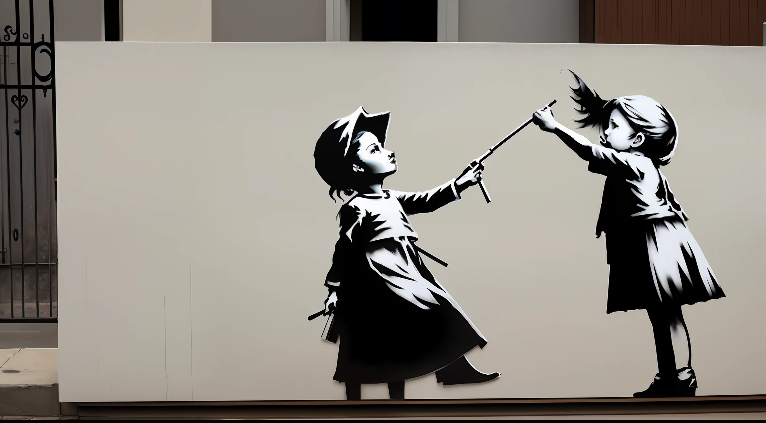 Banksy's painting、painterly