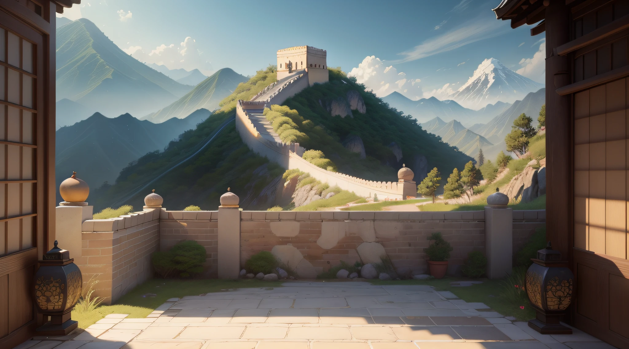 (Best quality),(masterpiece),(ultra detailed),(high detailed),(extremely detailed),Japanese Great Wall, Known for , Golden , Extremely detailed photorealistic rendering, extreme realistic, 8k, concept art style, unreal engine, octane render