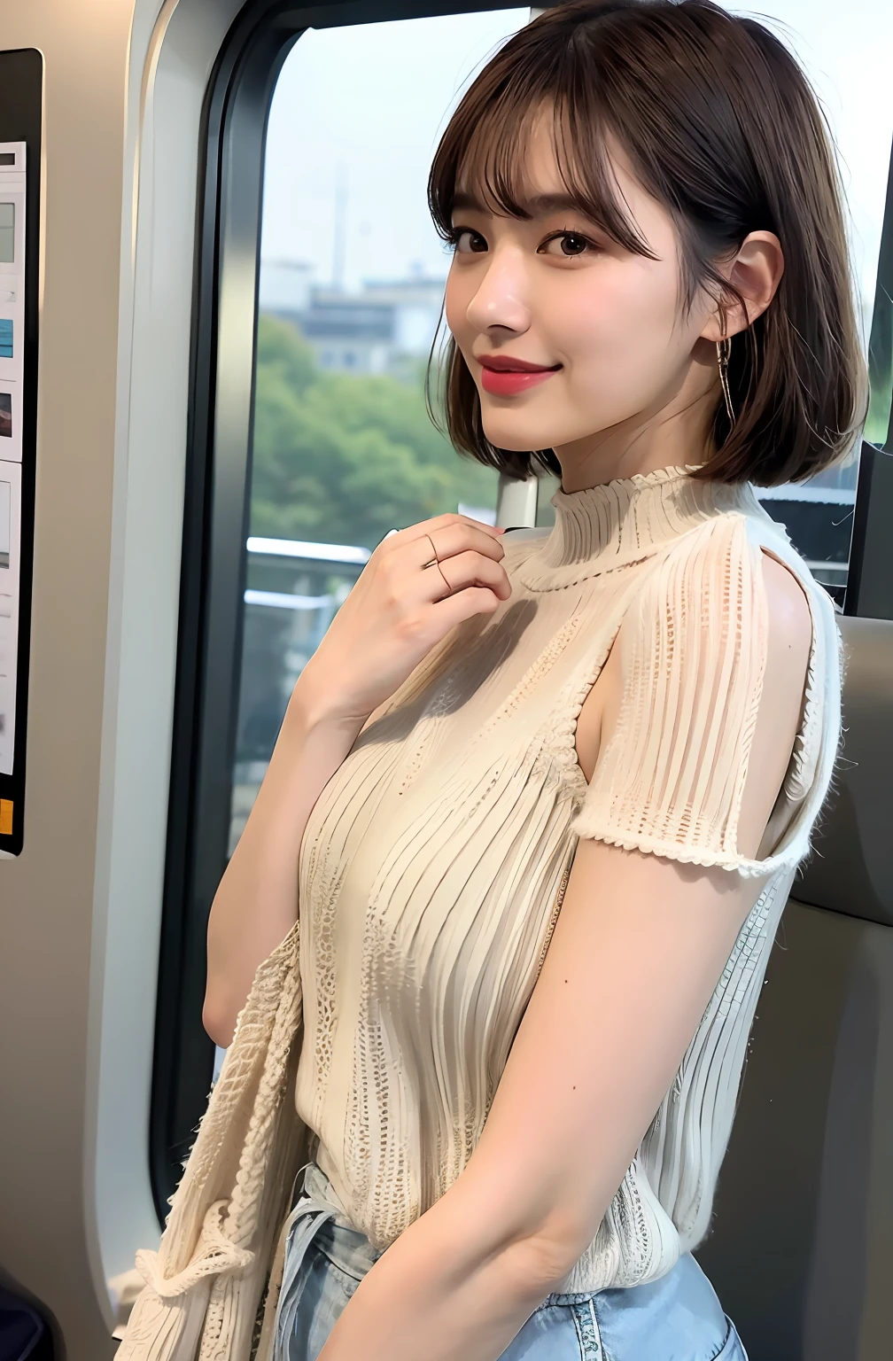 sleeveless、Sheer knitwear、