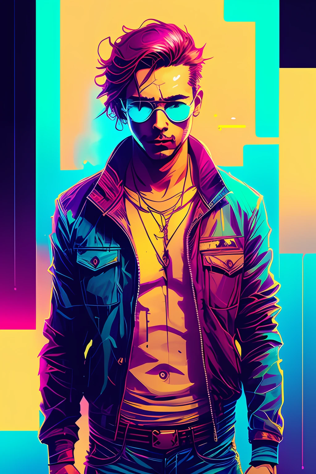 snthwve style nvinkpunk drunken beautiful man as delirium from sandman, (hallucinating colorful soap bubbles), by jeremy mann, by sandra chevrier, by dave mckean and richard avedon and maciej kuciara, punk rock, tank girl, high detailed, 4k, RTX
