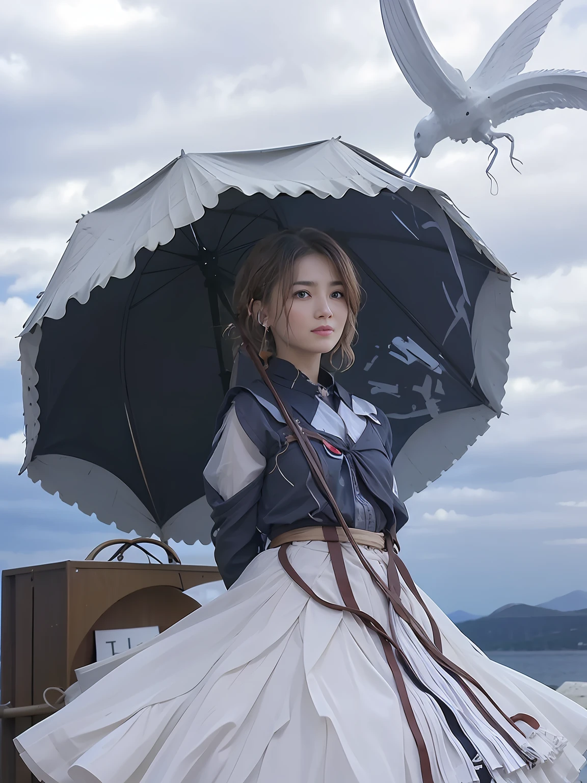 (Supermarket:1), mid afternoon, Doctor Gown, Short hair with light brown fringes, Light brown eyes, 1girll, Innocent, (Photorealistic), (Intricate details:1.2),(Masterpiece, :1.3),(Best quality:1.4), (超高分辨率:1.2), 超高分辨率, (Detailed eyes), (Detailed facial features), hdr, 8K resolution, (Lens flare:0.7), Turn around, Busy with inspection reports, face viwer, drshe