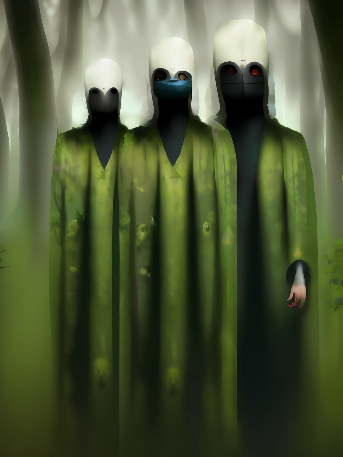 No Face from Spirited Away, in the style of Alessio Albi, Large group of children、