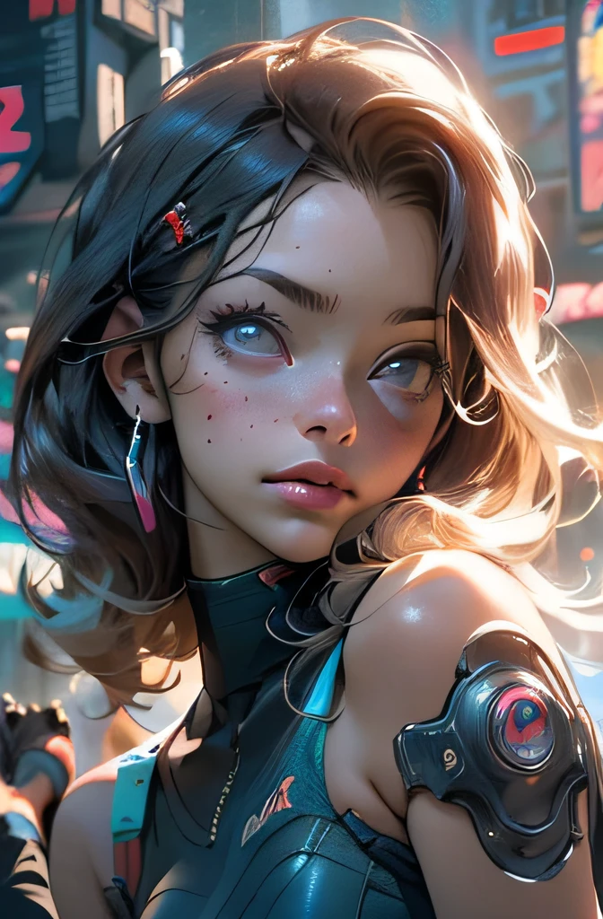(cyberpunk:1.3) , Stylish woman looking at camera, black pants, black t-shirt, melancholic lighting, quiet, calm, brightness, masterpiece, best quality, 1girl, (JinxLol:1.2), (ultra photorealistic:1.3), (masterpiece:1.4), best quality, ((realistic)), high quality, ultra detailed, ((real image)), ((realistic skin)), ((realistic face)),(illustration:1.05), (beautiful:1.05), (beautiful detailed eyes:1.05), (cinematic light:1.1), blue on the detachments, perfect whole body, slender silhouette, slim, small breasts, thick thighs, black and blue clothing, white sneakers