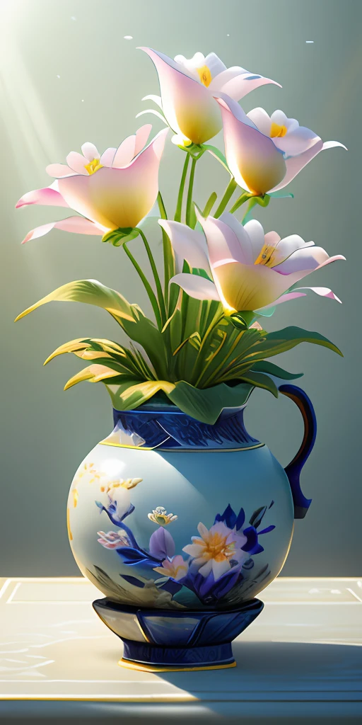 best quality, realistic, photorealistic, ultra detailed, "Mountain of Flower and Fruit+Fairy+Chinese Architecture" highly detailed carving on "southern ice" porcelain,Ultra wide angle,Accent Lighting,Volumetric Lighting,backlighting, (detailed light),((an extremely delicate and beautiful)),dramatic_shadow,ray_tracing,hdr