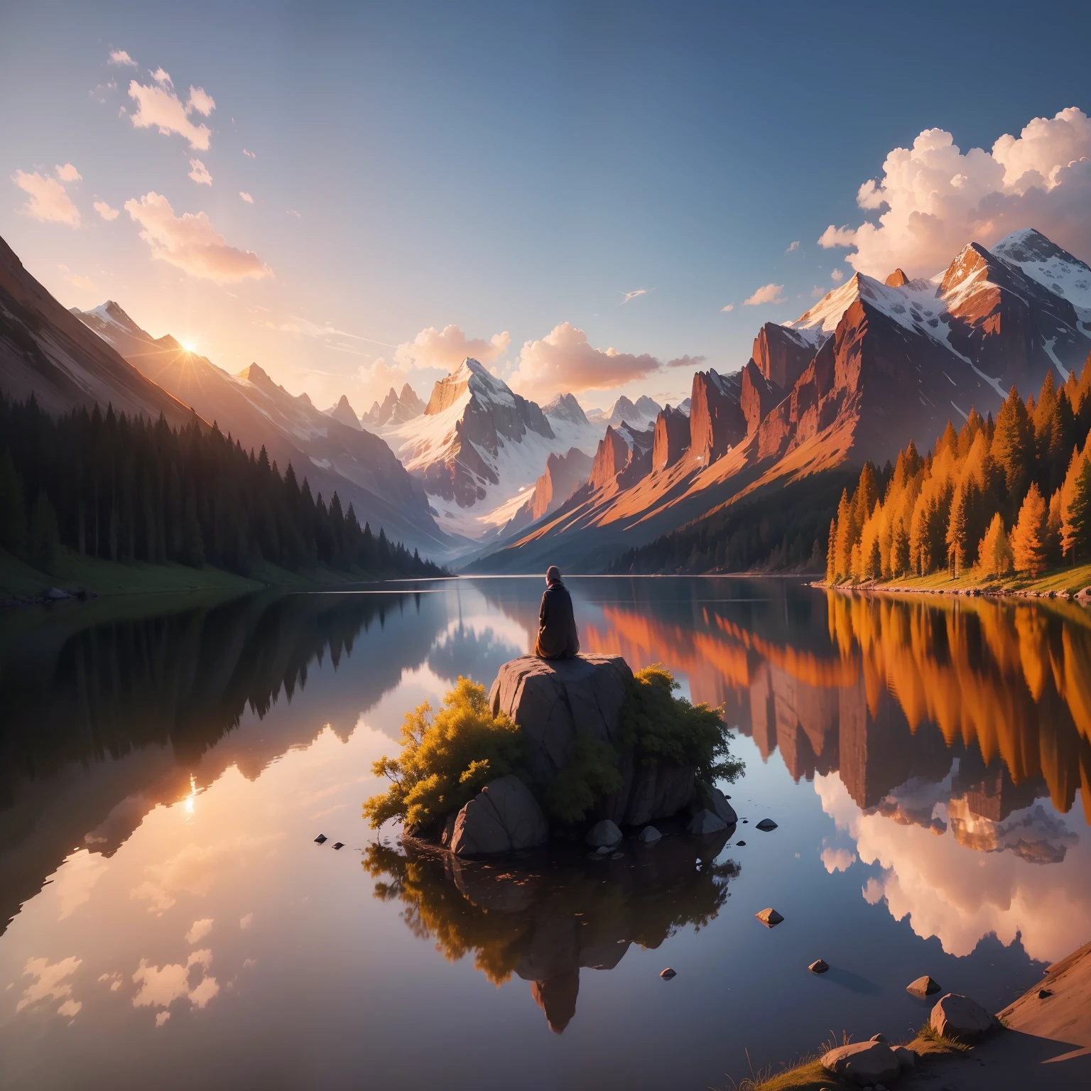 An image that would be well suited for this prayer of thanksgiving to God would be that of a natural and inspiring setting, like a magnificent sunset over a serene lake or majestic mountains with rays of sunshine piercing through the clouds. This image would convey the connection between the beauty of nature and the gratitude expressed in prayer, emphasizing the wonder of divine creation and the serenity that thanksgiving brings to the soul. The presence of nature would reflect the essence of God's blessings and gifts, criando uma imagem visualmente poderosa e cheia de significado.
