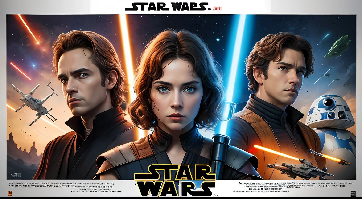 Epic Star Wars Episode IV Movie Poster, Detalles, 8k