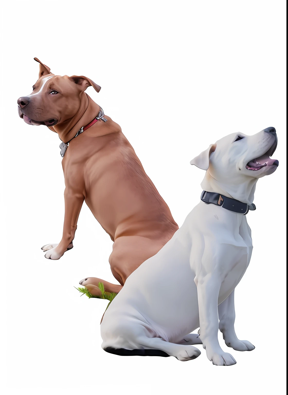 There are two dogs sitting next to each other on a cute background, dois pitbull, pitbull, fundo fofo, background fofo, manter fidelidade dos cachorros, dogs