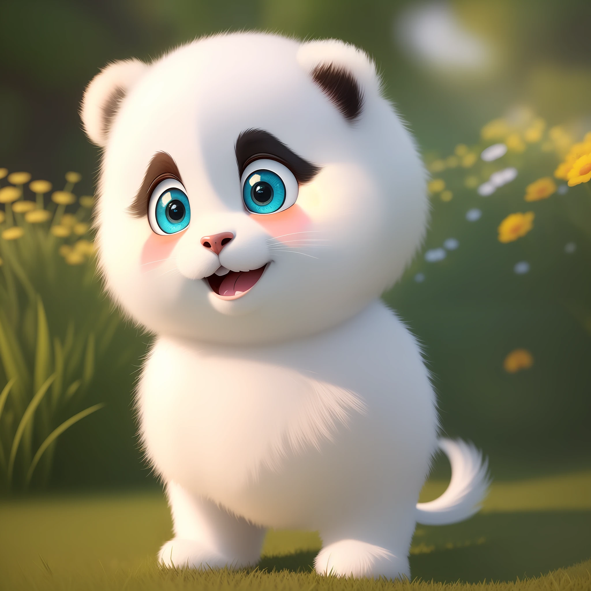 (masterpiece), (best quality), (ultra-detailed), (full body:1.2), Super cute, Baby, Pixar, Baby panda in pajamas, Big bright eyes, Fluffy, Smile, Delicate and fine, Fairy tales, Incredibly high detailed, Pixar style, Bright color palette, Natural light, Simple background with pure color, Octane render, Trending on Artstation, Gorgeous, Ultra wide angle, 8k, HD, Realistic