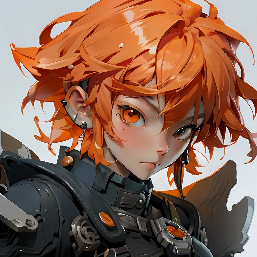 Anime characters with orange hair and black jacket pierced, Guviz-style artwork, detailed anime character art, Stunning character art, Detailed digital anime art, trending on artstationh:3, trending on artstationh, trending on artstationhq, Fanart Meilleure ArtStation, digital character painting, anime realism style, Badass anime 8 K, Full body close-up of character art