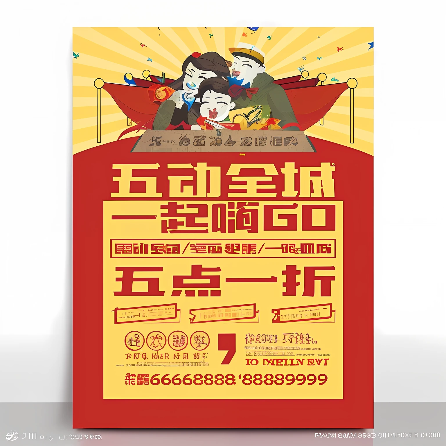 There is a poster,, a poster, an advertising poster, Poster illustration, Poster design, promotional poster, poster for, illustrated poster, event, vibrant tourism poster, game promotional poster, Vintage poster concert, yellow dragon head festival, poster background,, promotional poster art.