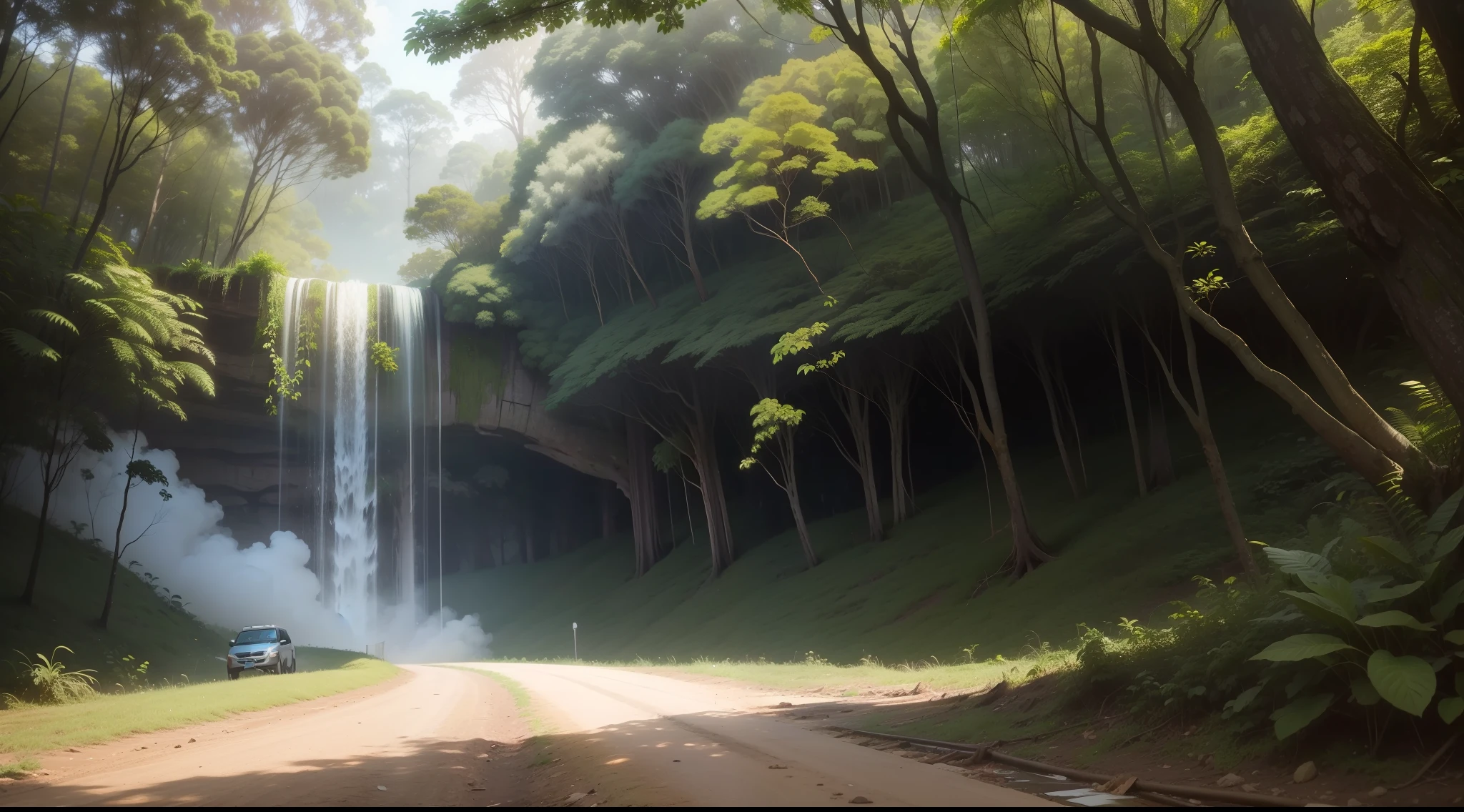 Crie uma imagem de alta qualidade de um barraco na floresta