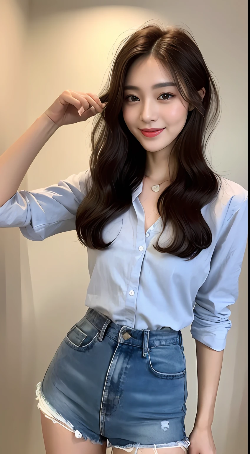 ((Best Quality, 8K, Masterpiece: 1.3)), 1girl, Slim Abs Beauty: 1.3, (Hairstyle Casual, :1.2), Dress: 1.1, Super Fine Face, Fine Eyes, Double Eyelids, Smile, Home