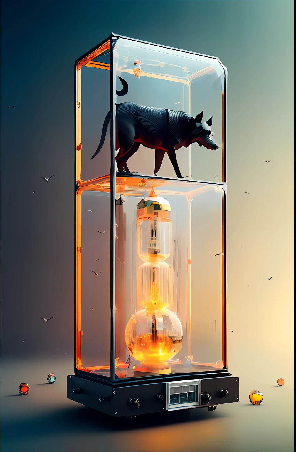 knollingcase, black dog, (((vibrant, photorealistic, realistic, dramatic, sharp focus, 8k)))