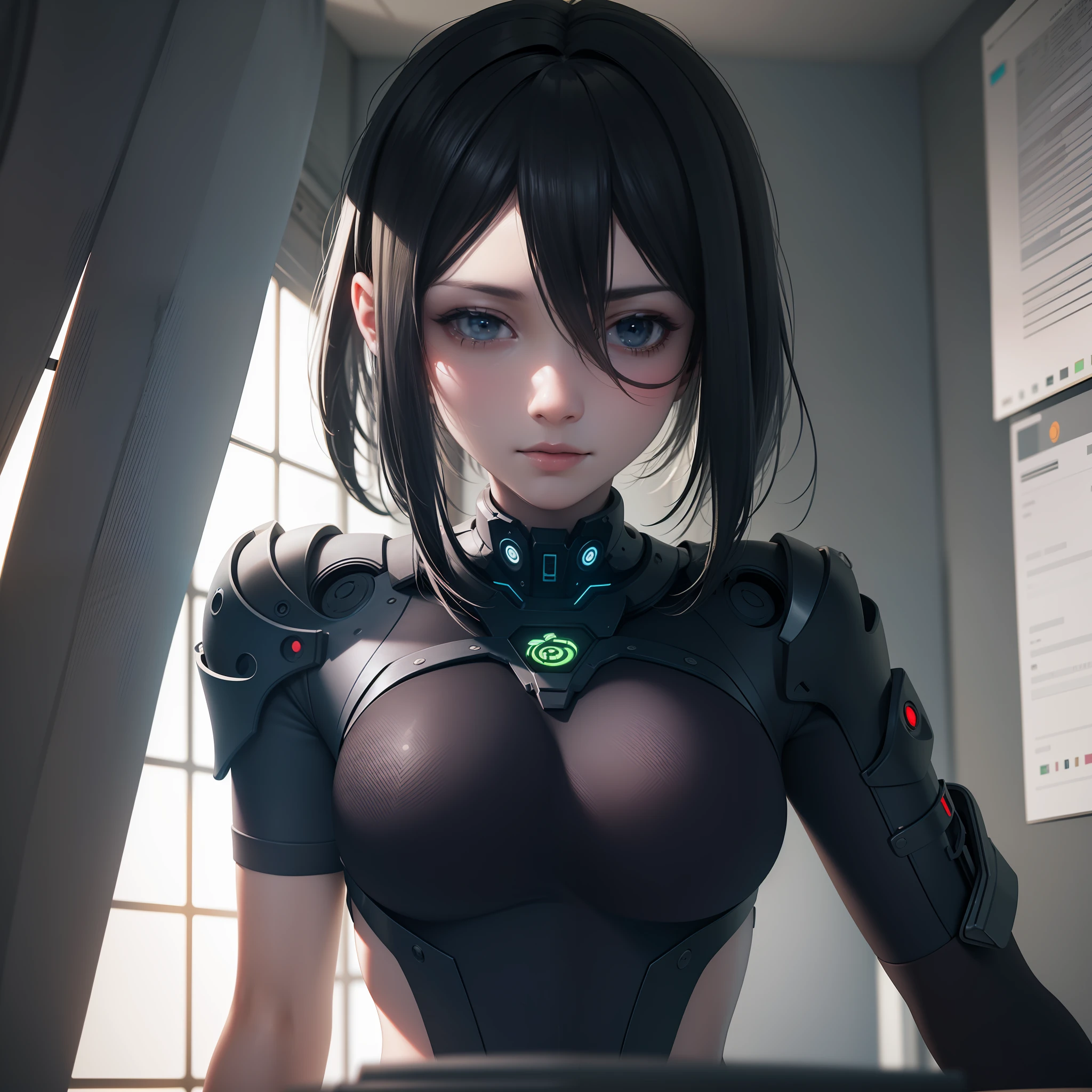 ((Best quality)), ((masterpiece)), (detailed:1.4), 3D, an image of a beautiful cyberpunk female,HDR (High Dynamic Range),Ray Tracing,NVIDIA RTX,Super-Resolution,Unreal 5,Subsurface scattering,PBR Texturing,Post-processing,Anisotropic Filtering,Depth-of-field,Maximum clarity and sharpness,Multi-layered textures,Albedo and Specular maps,Surface shading,Accurate simulation of light-material interaction,Perfect proportions,Octane Render,Two-tone lighting,Wide aperture,Low ISO,White balance,Rule of thirds,8K RAW,