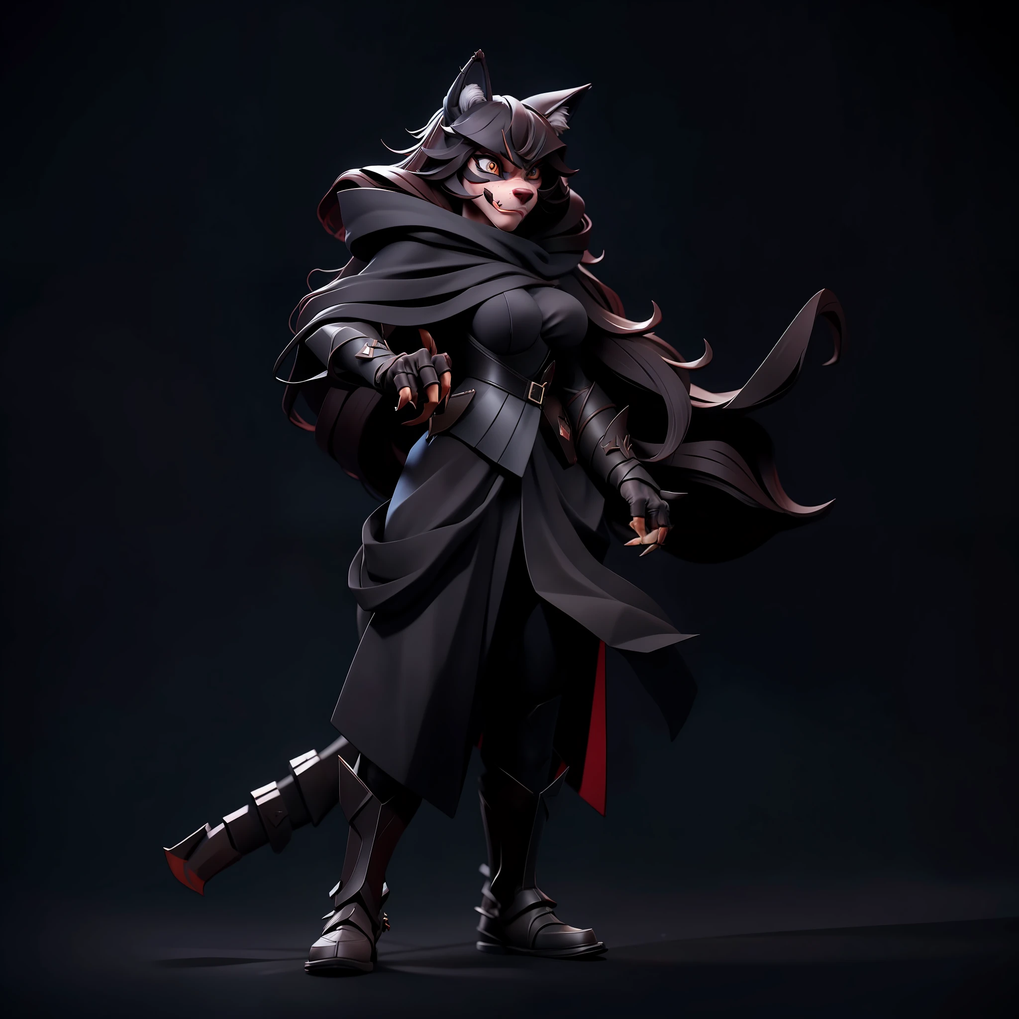 （（wolf face））、（Lonely woman）、Standing alone、Veteran Hero、Half-beast、An ultra-high picture quality、Delicate depiction、（sharp claws）、blanche