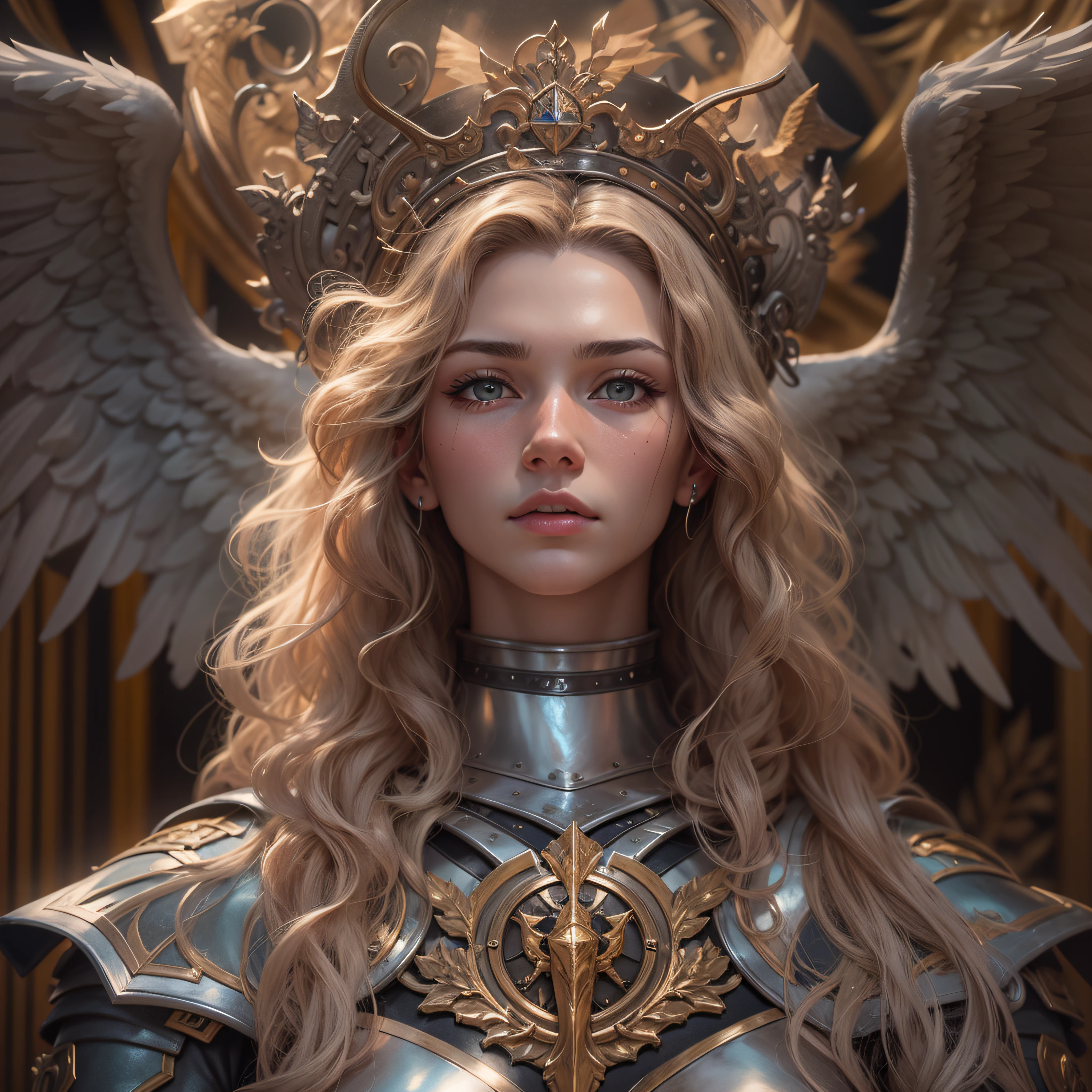 Archangel Michael、The Four Archangels、masutepiece,Best Quality,ultra-detailliert,hight resolution,hight resolution,4K,Portrait in 4K,8K,8K Portrait,Unity 8k壁纸,extremely details CG,Realistic,Raw photo,Real person,a portrait photo of,Photorealistic,Shiny skin,Detailed skin,