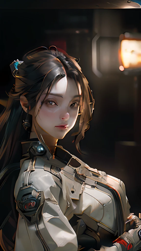 ((Best quality)), ((masterpiece)), (detailed:1.4), 3D, an image of a beautiful cyberpunk female,HDR (High Dynamic Range),Ray Tracing,NVIDIA RTX,Super-Resolution,Unreal 5,Subsurface scattering,PBR Texturing,Post-processing,Anisotropic Filtering,Depth-of-field,Maximum clarity and sharpness,Multi-layered textures,Albedo and Specular maps,Surface shading,Accurate simulation of light-material interaction,Perfect proportions,Octane Render,Two-tone lighting,Wide aperture,Low ISO,White balance,Rule of thirds,8K RAW,