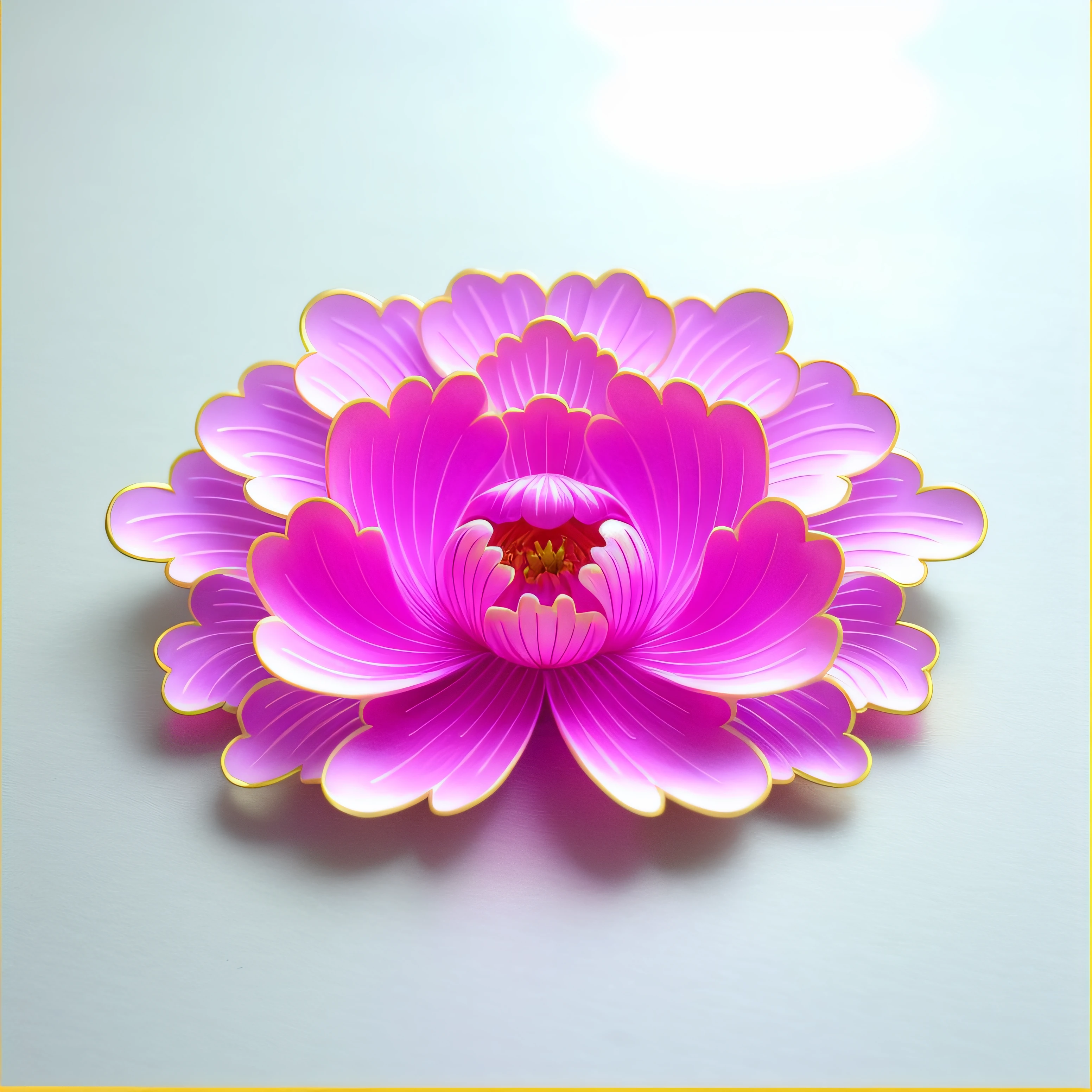 tmasterpiece,high qulity,Glazed texture,Peony flower crafts on the edge of the golden ditch,Ultra-detailed light and shadow