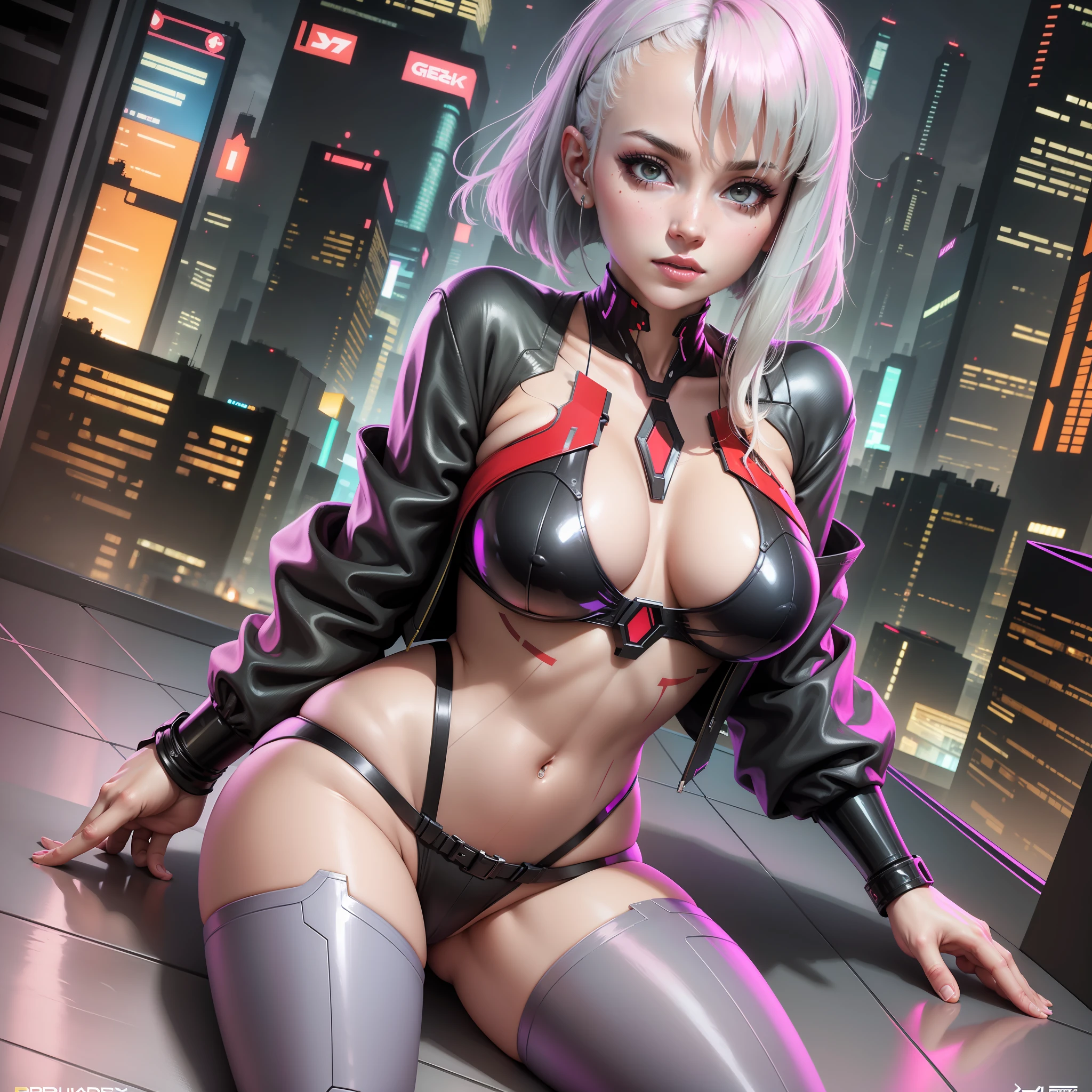 Lucy Cyberpunk Edgerunners, peituda, gostosa, sexy, roupa sexy ou transparente, 4K