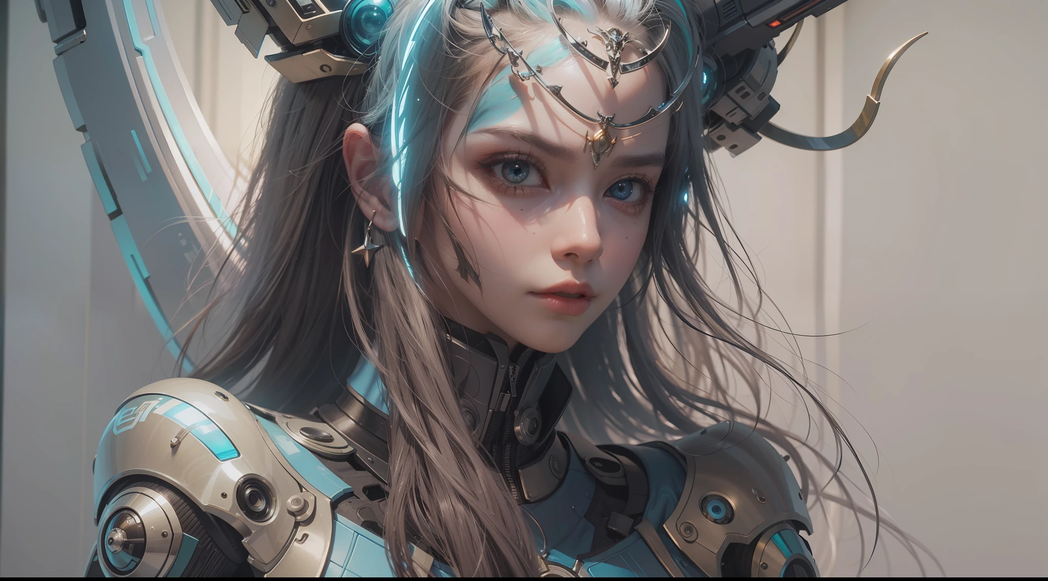 （best qualtiy，ultra - detailed，Best Illustration，Best shadow，masterpiece，A high resolution，professionalartwork，famous artwork），sci-fi，It depicts a young couple wearing colored sclera and a huge alien big cute with robot eyes， by Makoto Shinkai，by Artgerm，by wlop，by Greg Rutkowski，Volumetric lighting，octane render，4K，Trending on ArtStation，masterpiece