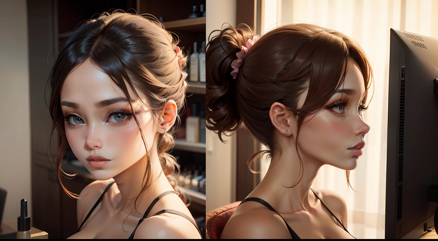 Big breasted double ponytail eye beauty