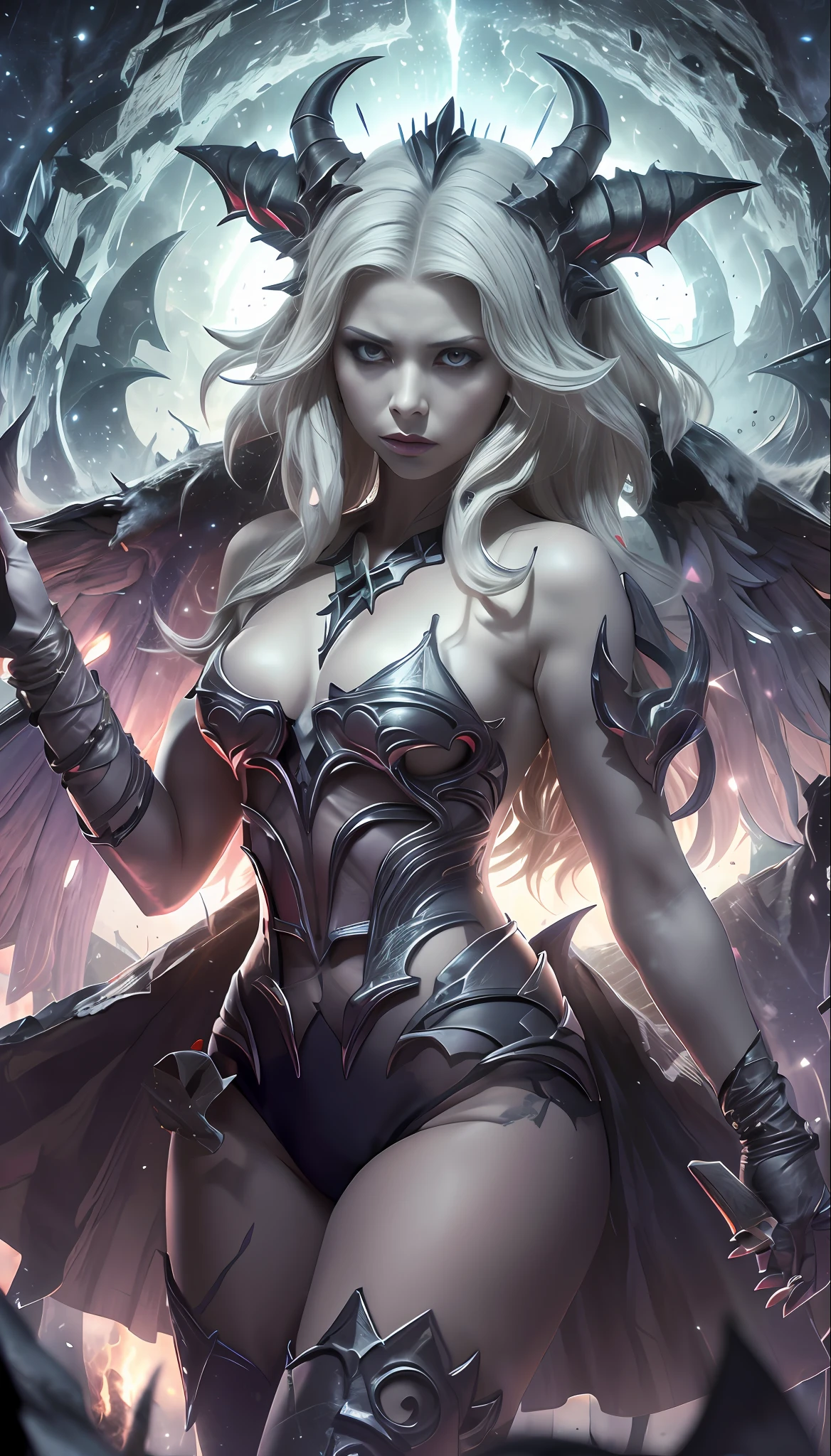 (dark skin), (demon horns), large breasts,
Immortal temptation takes over my mind
Condemned
Fallen weak on my knees, summon the strength
Of mayhem
I am the storm that is approaching
Provoking black clouds in isolation
I am reclaimer of my name
Born in flames, I have been blessed
My family crest is a demon of death
Forsakened, I am awakened
A phoenix's ash in dark divine
Descending misery
Destiny chasing time
Inherit the nightmare, surrounded by fate
Can't run away
Keep walking the line between the light
Led astray
Through vacant halls I won't surrend5r
The truth rev5aled in eyes of ember
We fight through fire and ice forever
Two souls once lost, and now they remember
I am the storm that is approaching
Provoking black clouds and isolation
I am reclaimer of my name
Born in flames, I have been blessed
My family crest is a demon of death
Forsakened, I am awakened
A phoenix's ash in dark divine
Descending misery
Destiny chasing time
Disappear into the night
Lost shadows left behind
Obsession's pulling me
Fading, I've come to take what's mine
Lurking in the shadows under veil of night
Constellations of blood pirouette
Dancing through the graves of those who stand at my feet
Dreams of the black throne I keep on repeat
A derelict of darkness, summoned from the ashes
The puppetmaster congregates all the masses
Pulling strings, twisting minds as blades hit
You want this power? Then come try and take it
Beyond the tree
Fire burns
Secret love
Bloodline yearns
Dark minds embrace
Crimson joy
Does your dim heart
Heal or destroy?
Bury the light deep within
Cast aside, there's no coming home
We're burning chaos in the wind
Drifting in the ocean all alone