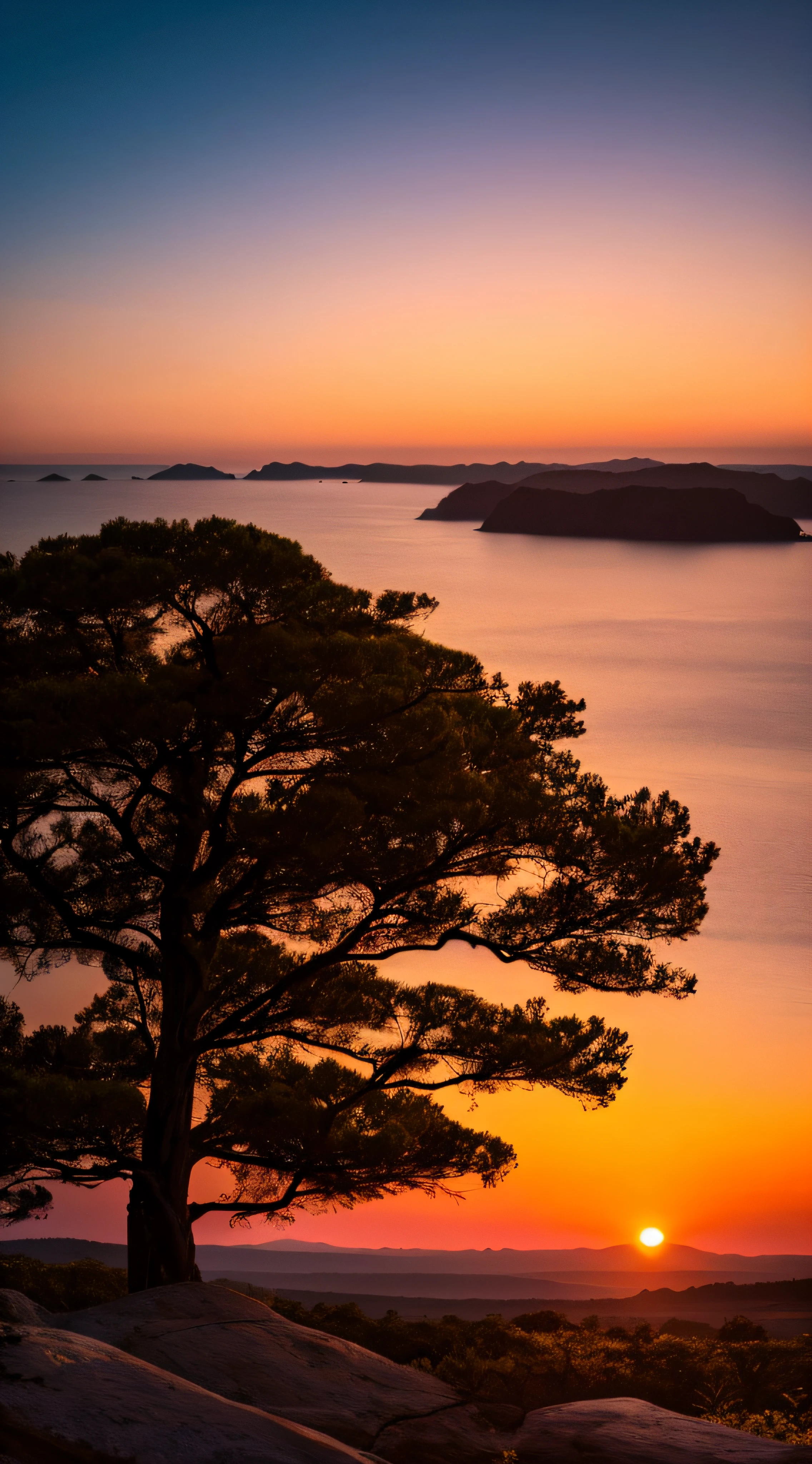 Sunset, evening glow, distant view, realistic, rich colors, gorgeous and colorful, wide-angle lens, shooting in the evening, positive film, naturalistic style, high-definition filming.