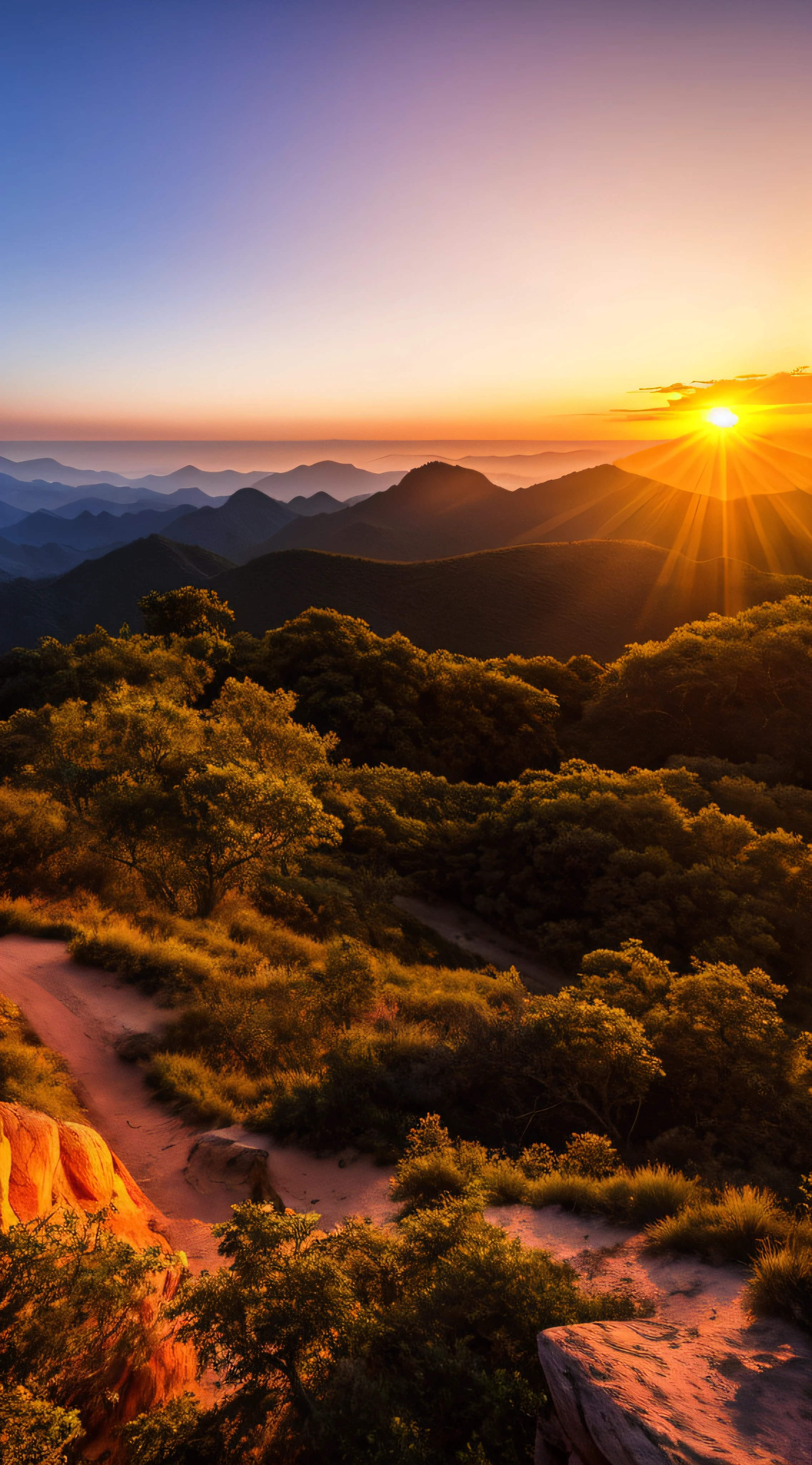 Sunset, evening glow, distant view, realistic, rich colors, gorgeous and colorful, wide-angle lens, shooting in the evening, positive film, naturalistic style, high-definition filming.