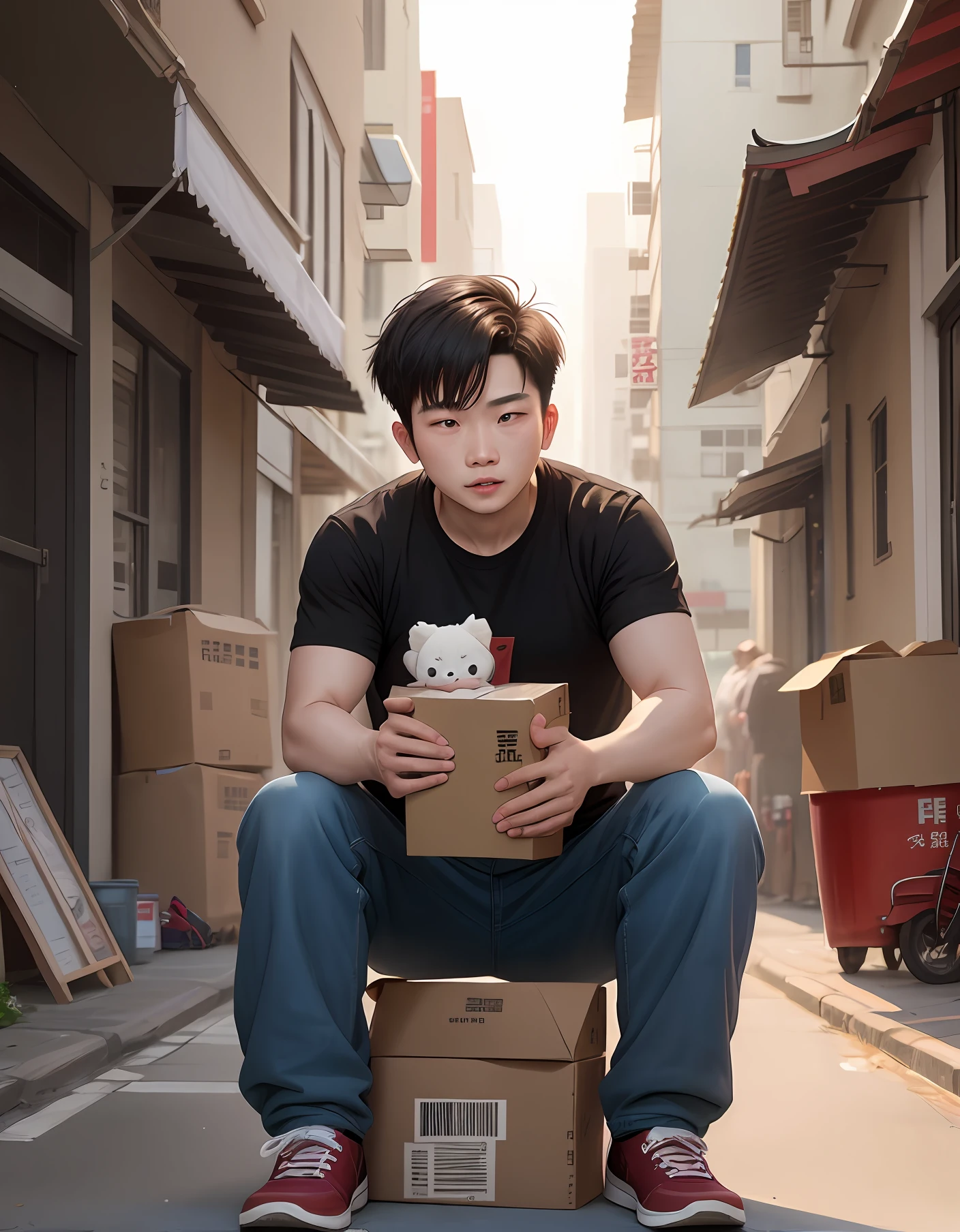 In a bustling city,There is a young delivery guy named Xiaoming。Bob was born into an ordinary family,Both parents are ordinary workers,But from an early age, he was full of hope and pursuit for his future。