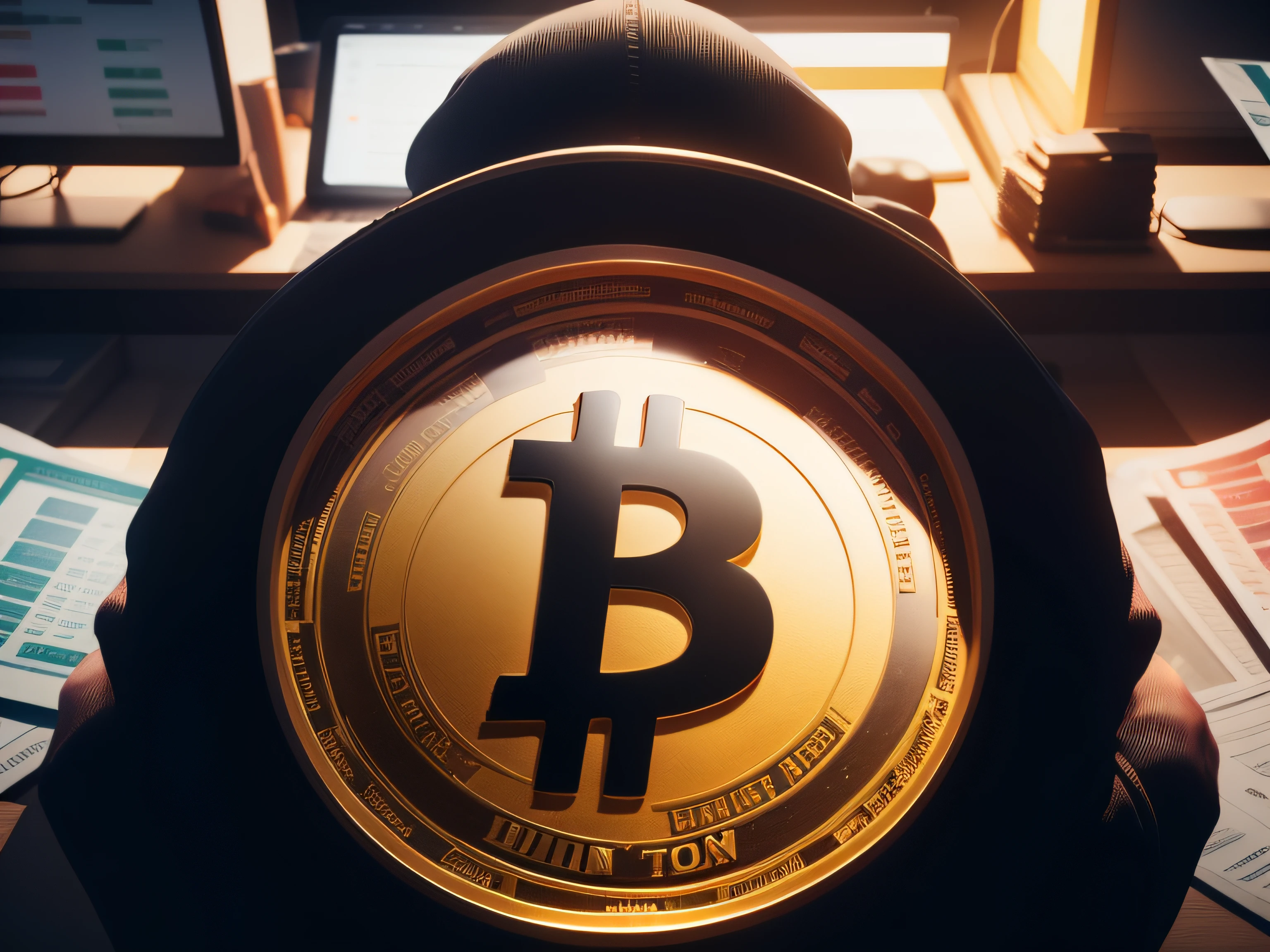 Bitcoin Silhouette money