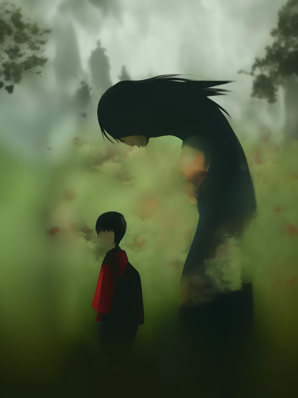 No Face from Spirited Away, in the style of Alessio Albi, Large group of 、