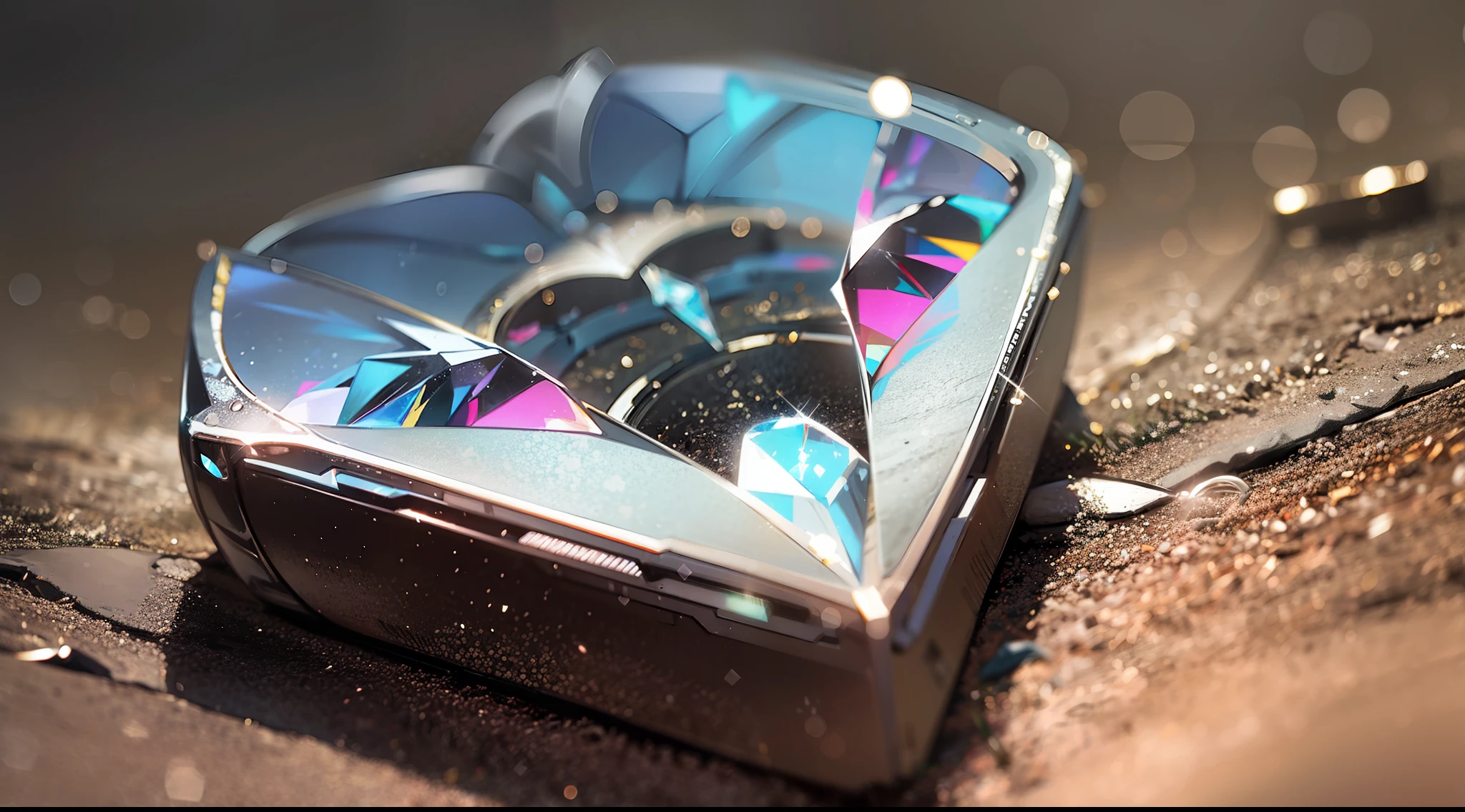 Heart of harmony a diamond shaped stone in dark Forrest shines bright