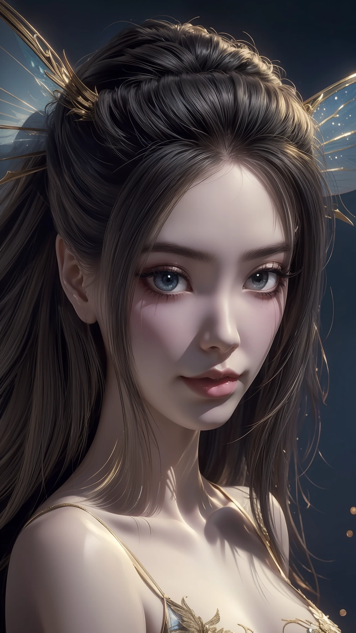 offcial art,Extremely detailed,God girl,Misty,Tulle flying,Hair flutters,fairy