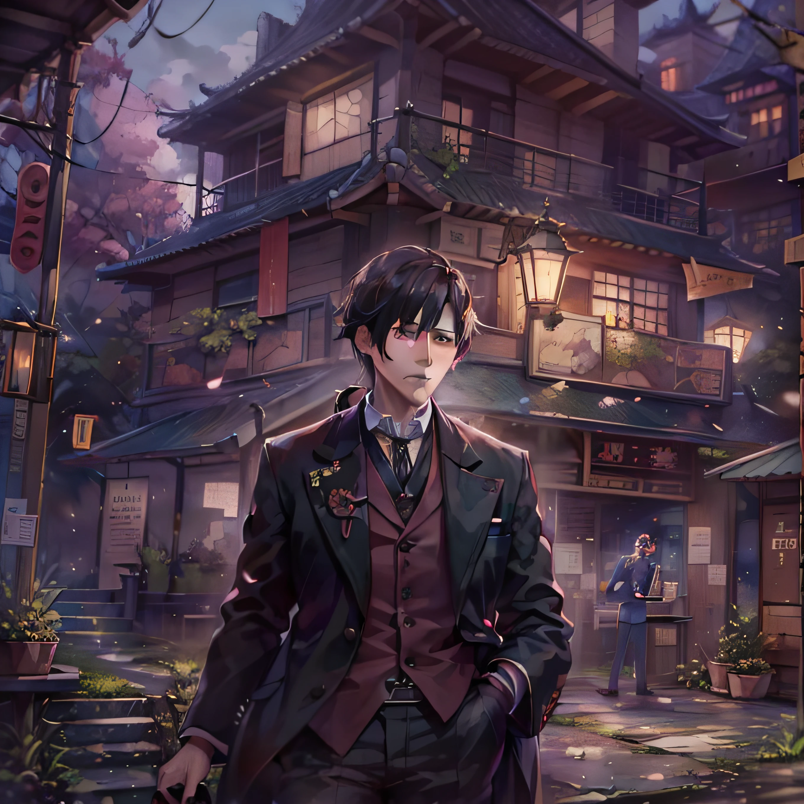 masterpiece、Melancholy young man、Poor figure、tense look、fine lines、Young man in withered black suit、Chong Broad Hut、1a person々youthfulness、Landscape with rusty shades、20Century London、Sherlock Holmes & The city of London where John Watson played an active role、Victorian、RAW photo of a landscape、detaile、Photorealsitic、hyper realistic photography、8K UHD、Digital SLR、Soft lighting、hightquality、film grains、FujifilmXT3、(masterpiece)、Human perspective、People's eye level、masterpiece、top-quality、Highly elaborate CG Unity 8K wallpapers、an oil painting、awardwinning photo、Bokeh、depth of fields、nffsw、bloom、chromatic abberation、Photorealsitic、Very detailed、art stations、Trending on CGSociety、Convoluted、high details、Dramatic、Volumetric lighting、artwork in the style of guweiz, guweiz masterpiece, guweiz on pixiv artstation, guweiz, guweiz on artstation pixiv, by Yang J, in the art style of bowater, loish and wlop