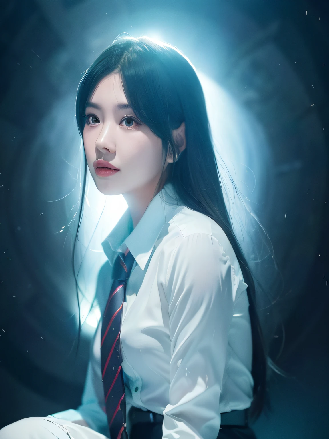 ((Realistic lighting, best qualtiy, 8K,CG illustration with super high detail, tmasterpiece:1.3)), sharp fokus:1.2,Magazine cover photo background,Text levitation,there is a woman with a white shirt and a red tie, Ultra-fine face,Fine eyes,xision wu, Choi Hyun-hwa, gongbi, xintong chen, jaeyeon nam, Shot on Canon EOS R 6, Lee Ji-eun, lee ji eun, wenfei ye, inspirado por Kim Jeong-hui, headshot profile picture, jiyun chae, Yun Ling,(Written expression,Multi-element,Cool,Text wrapping,Dynamic,tidal current)