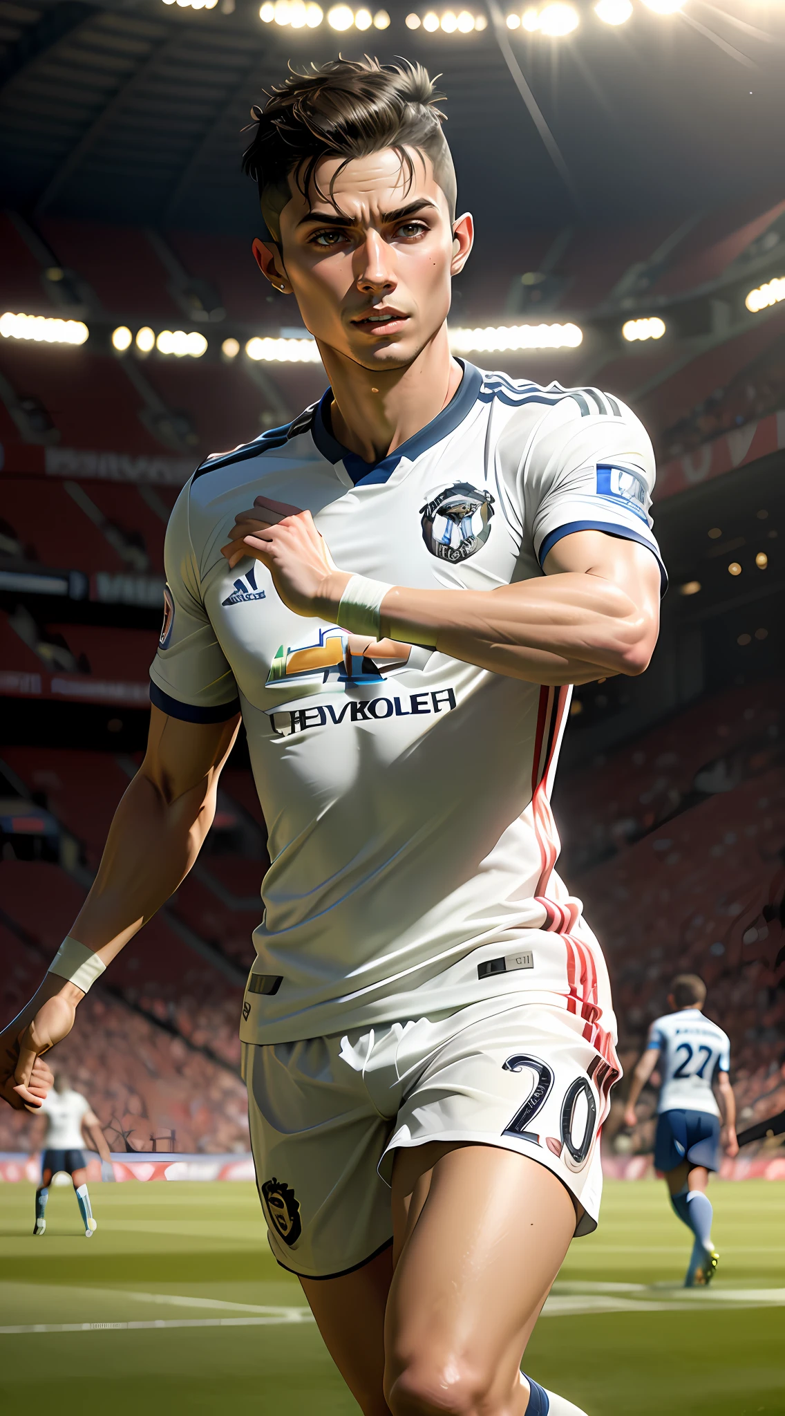 Cristiano Ronaldo footballer Manchester United shirt football 4k mobile wallpaper anime style stadium number 7 player